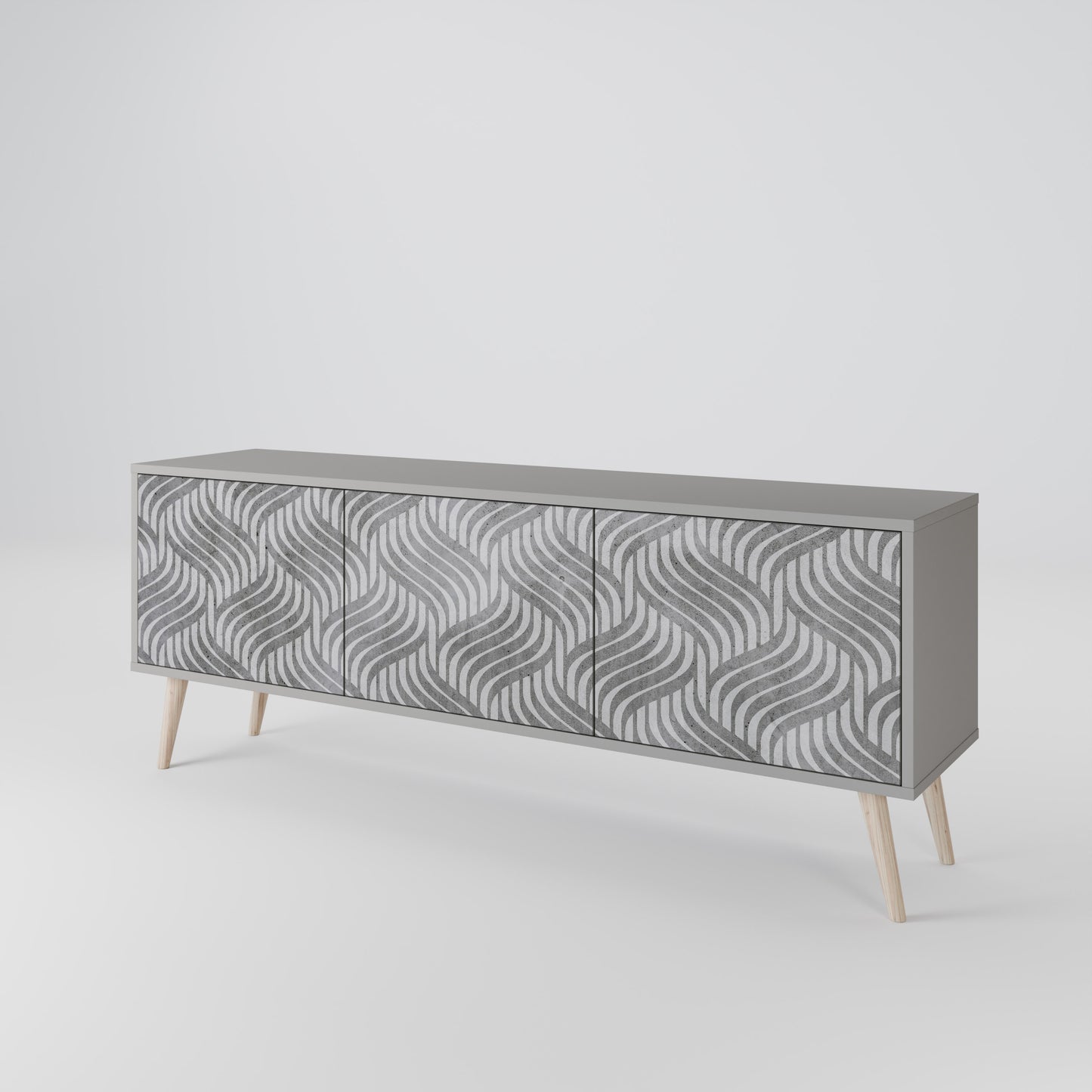 CONCRETE MOVEMENT Třídveřový TV stolek
