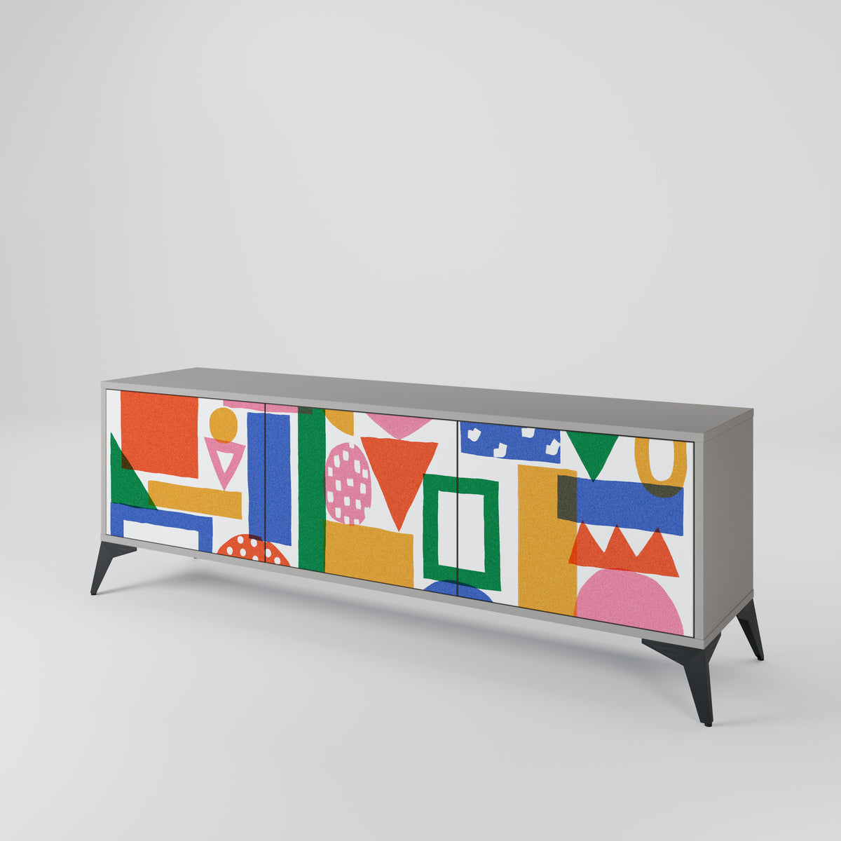 GEOMETRIC GLIMMER Třídveřový TV stolek