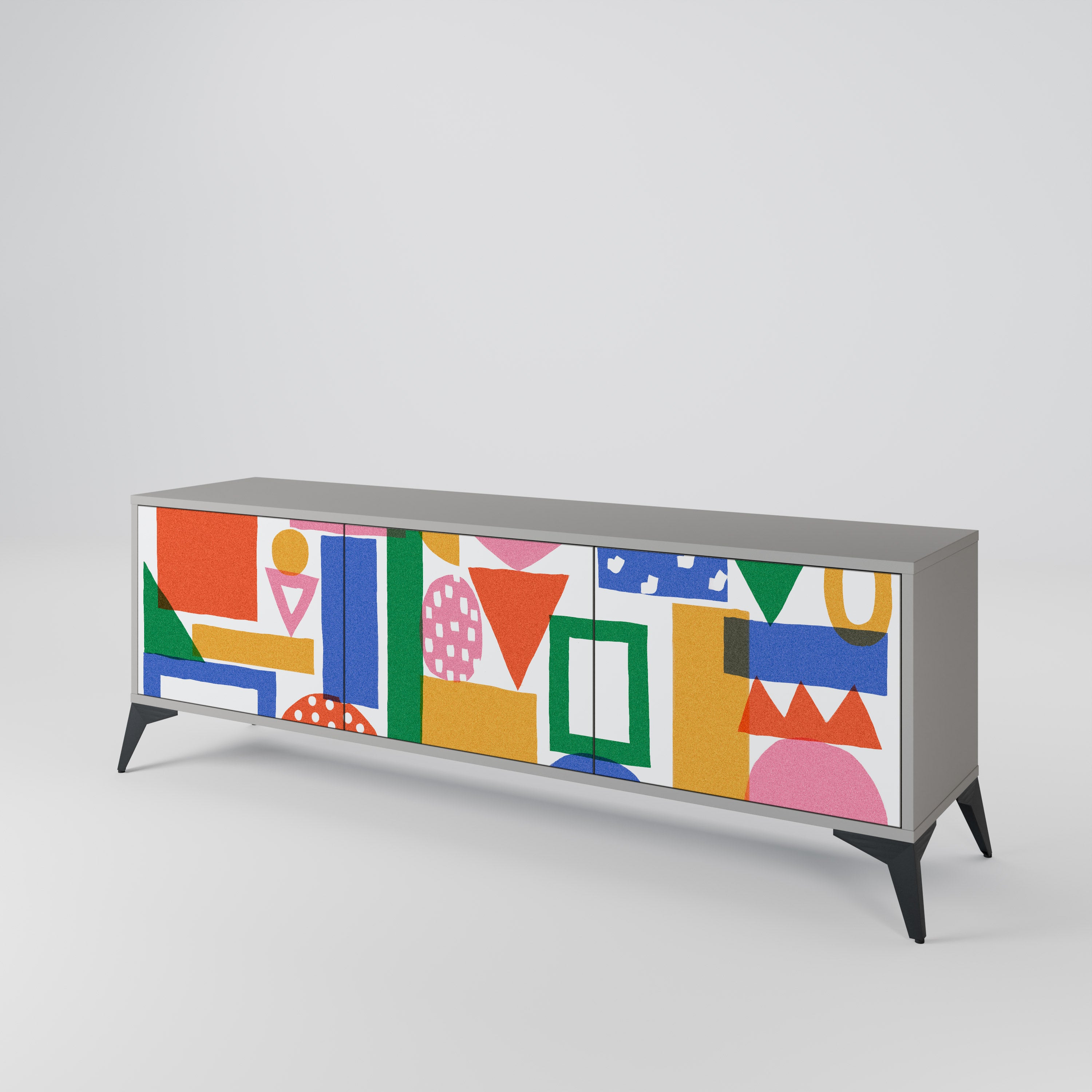 GEOMETRIC GLIMMER Třídveřový TV stolek