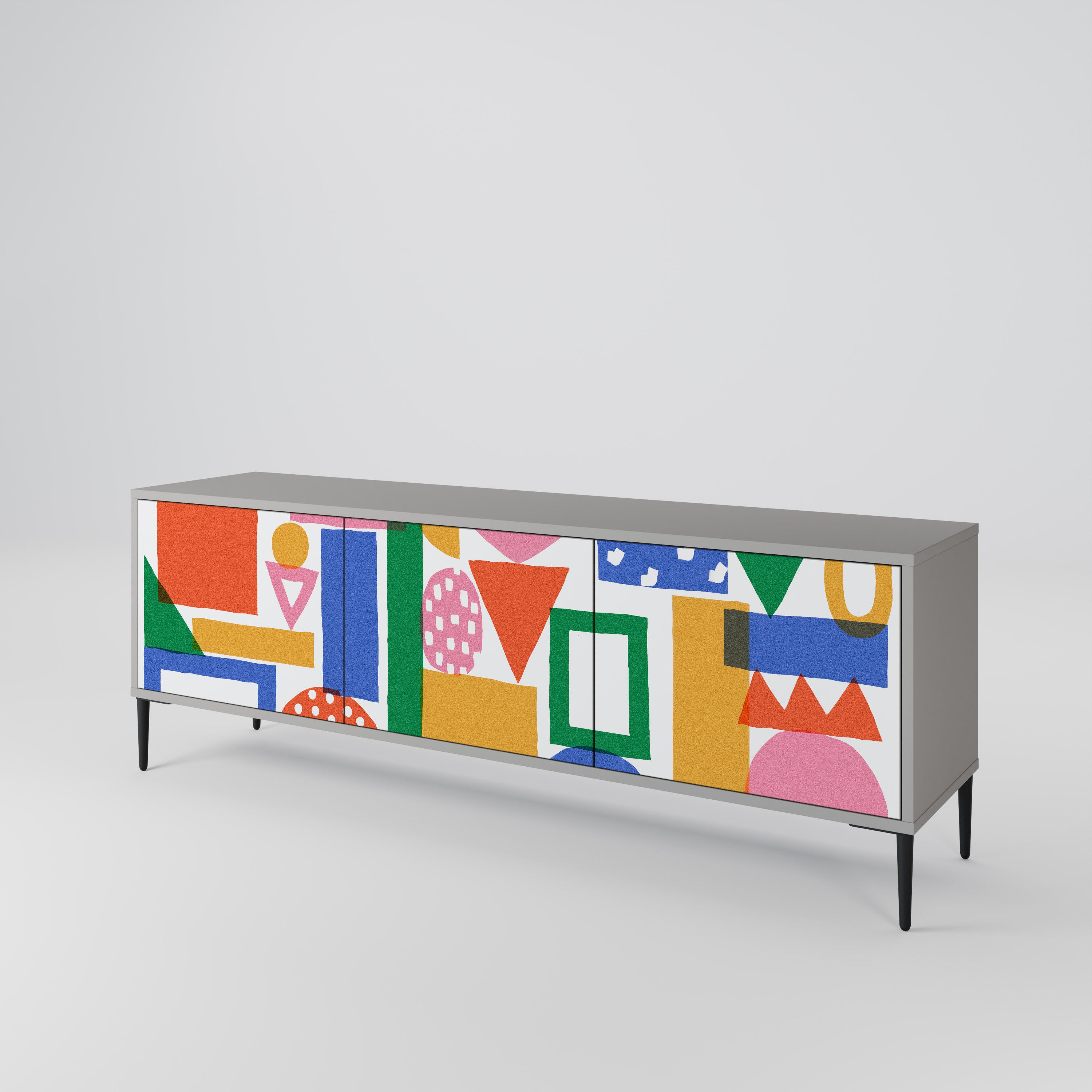 GEOMETRIC GLIMMER Třídveřový TV stolek
