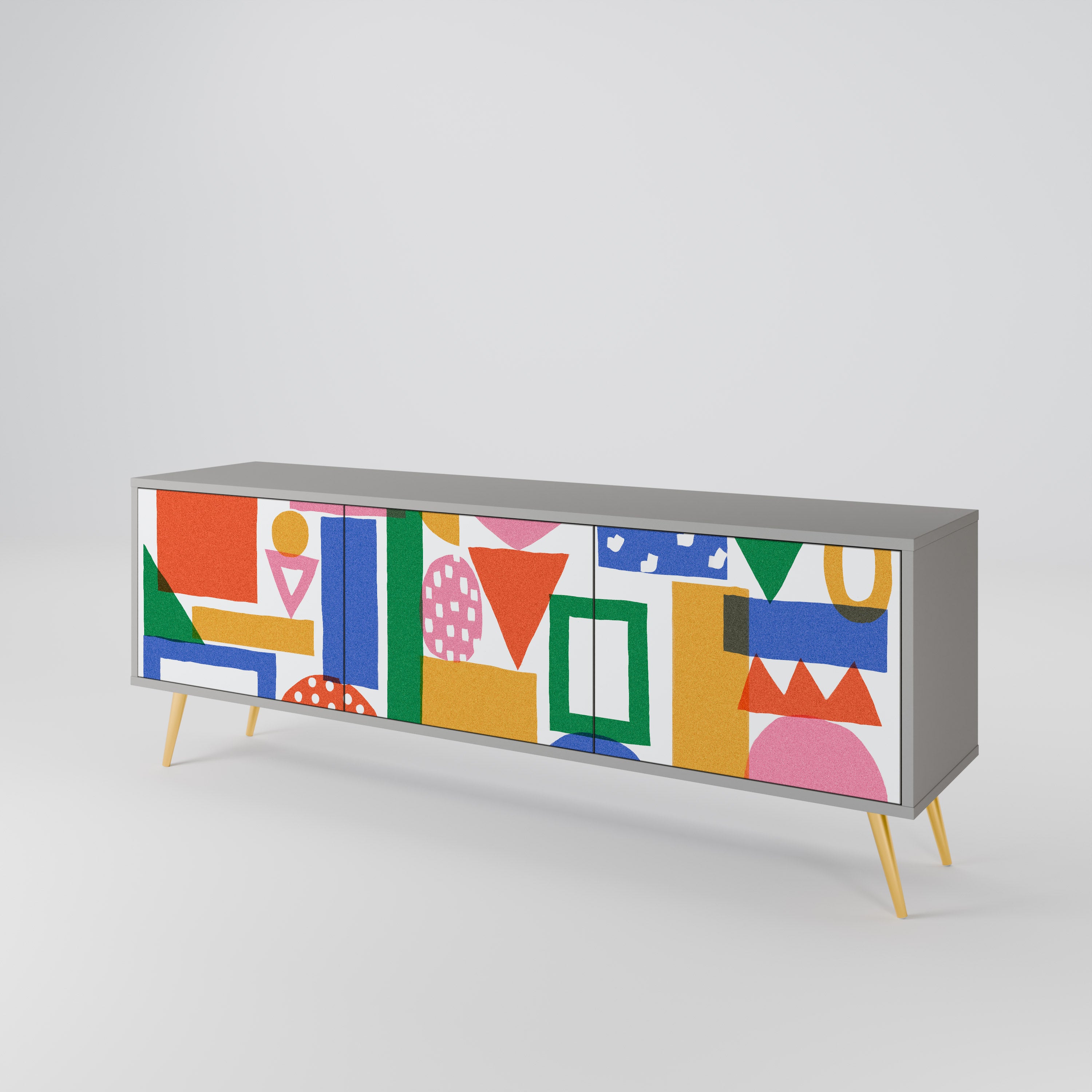 GEOMETRIC GLIMMER Třídveřový TV stolek
