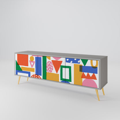 GEOMETRIC GLIMMER Třídveřový TV stolek