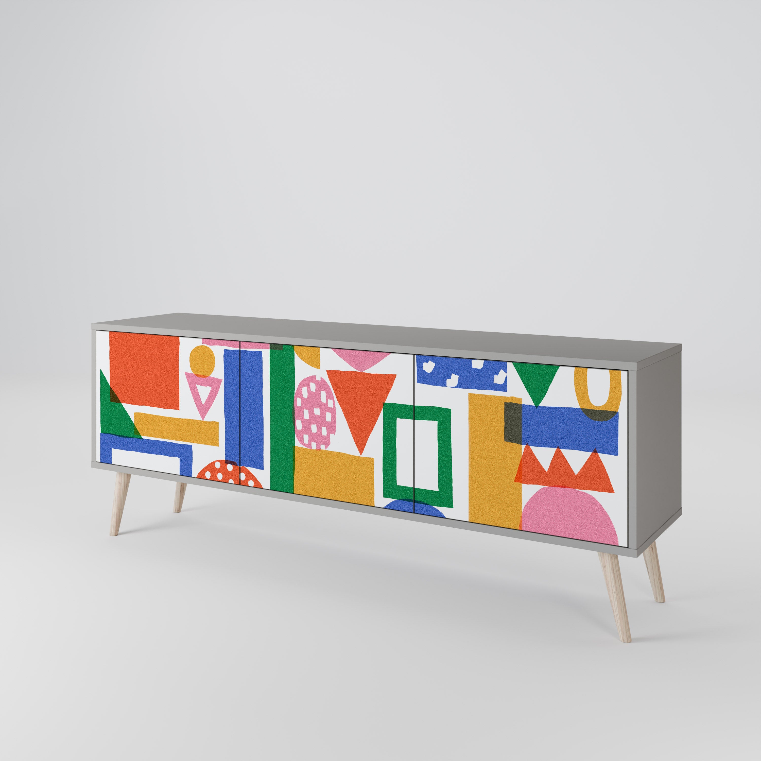 GEOMETRIC GLIMMER Třídveřový TV stolek