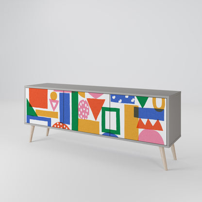 GEOMETRIC GLIMMER Třídveřový TV stolek