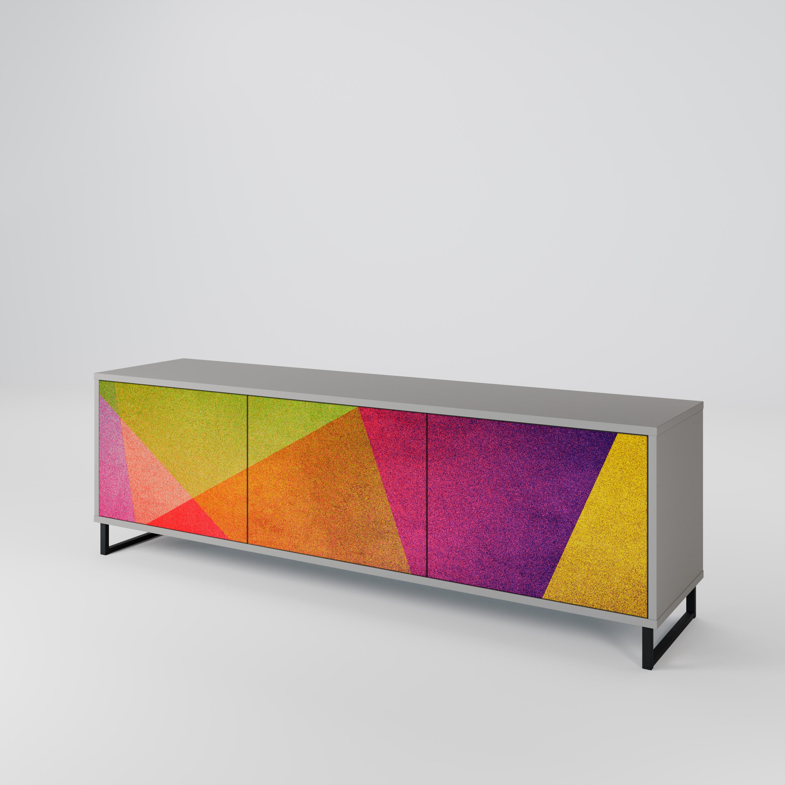 VIVID GEOMETRY Třídveřový TV stolek