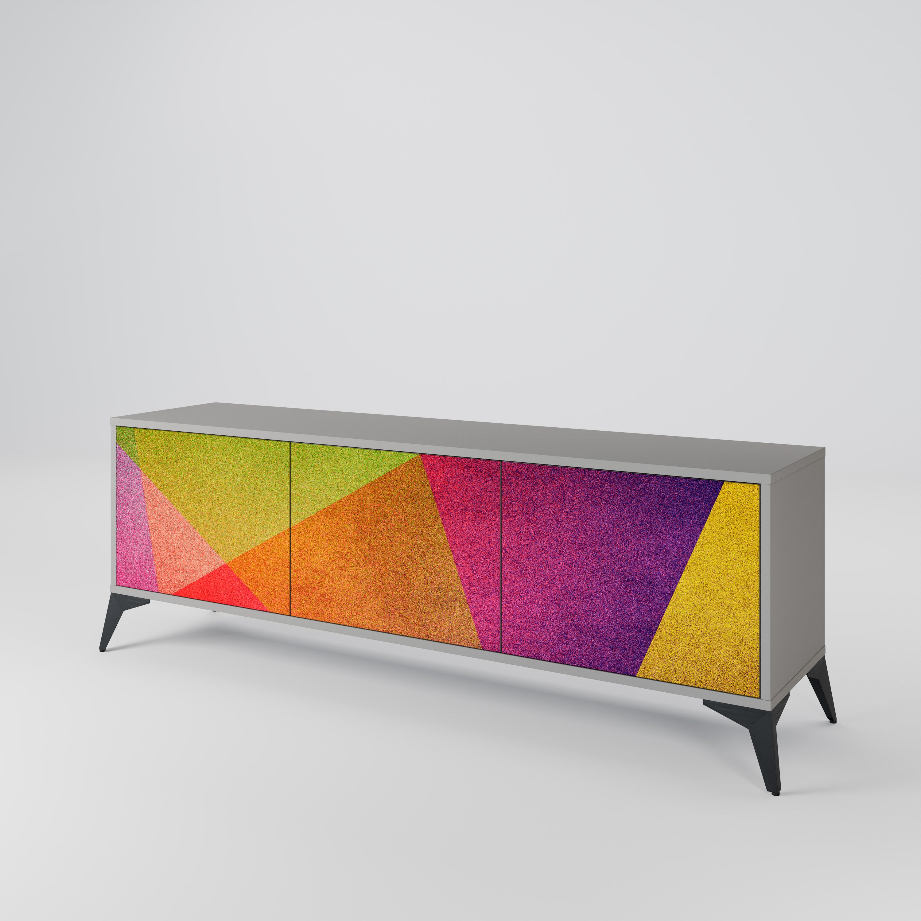 VIVID GEOMETRY Třídveřový TV stolek