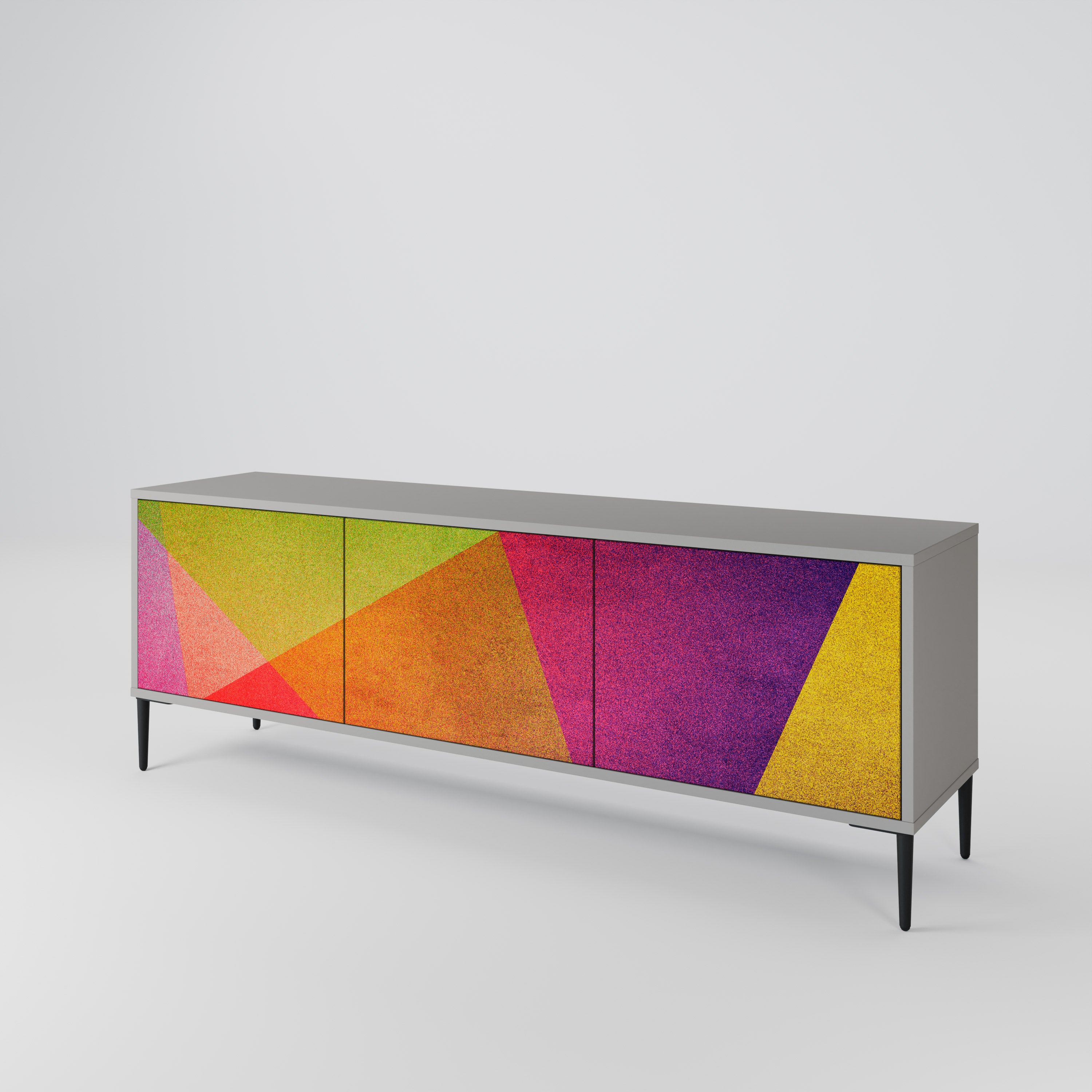 VIVID GEOMETRY Třídveřový TV stolek