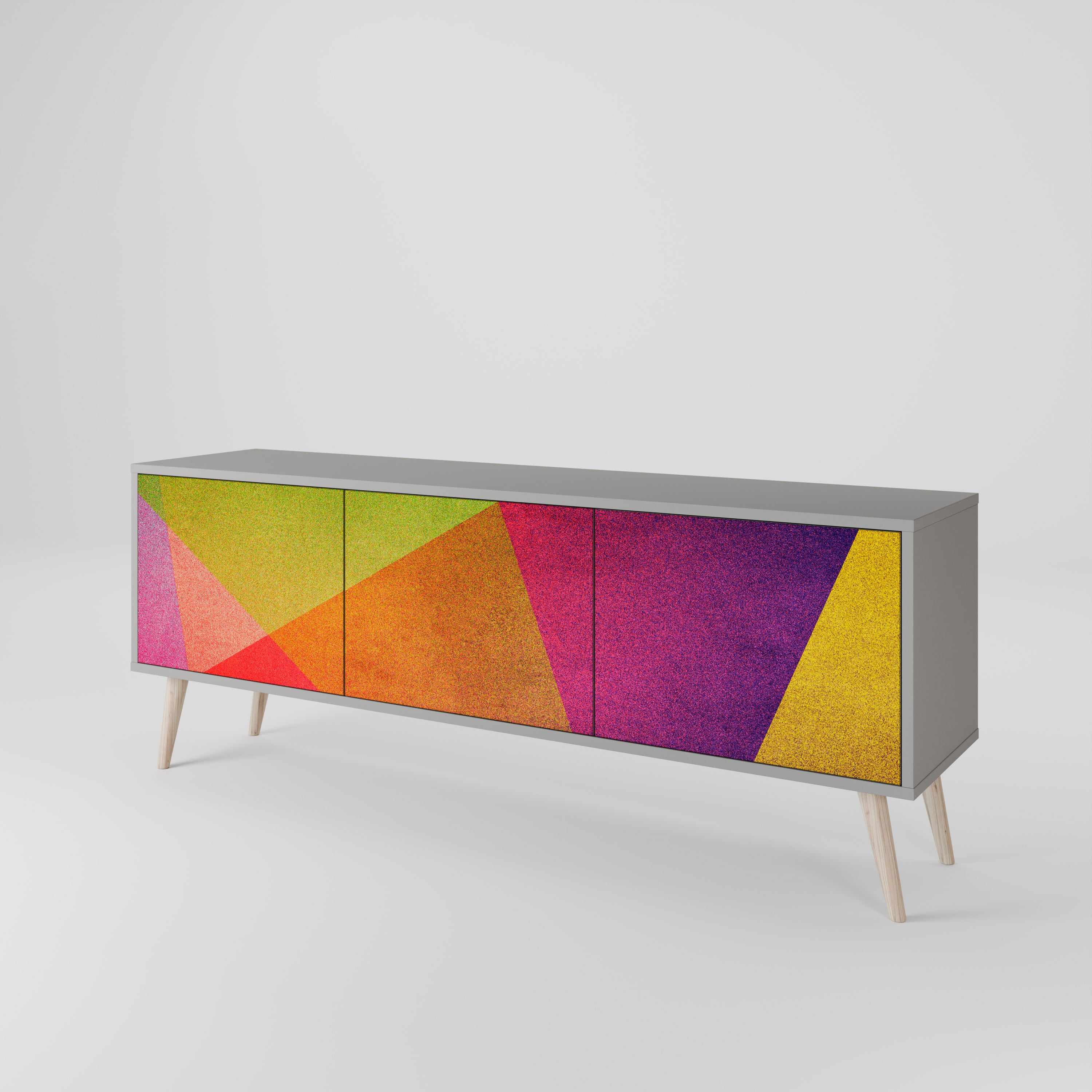 VIVID GEOMETRY Třídveřový TV stolek