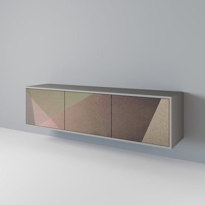 BEIGE GEOMETRY Třídveřový TV stolek