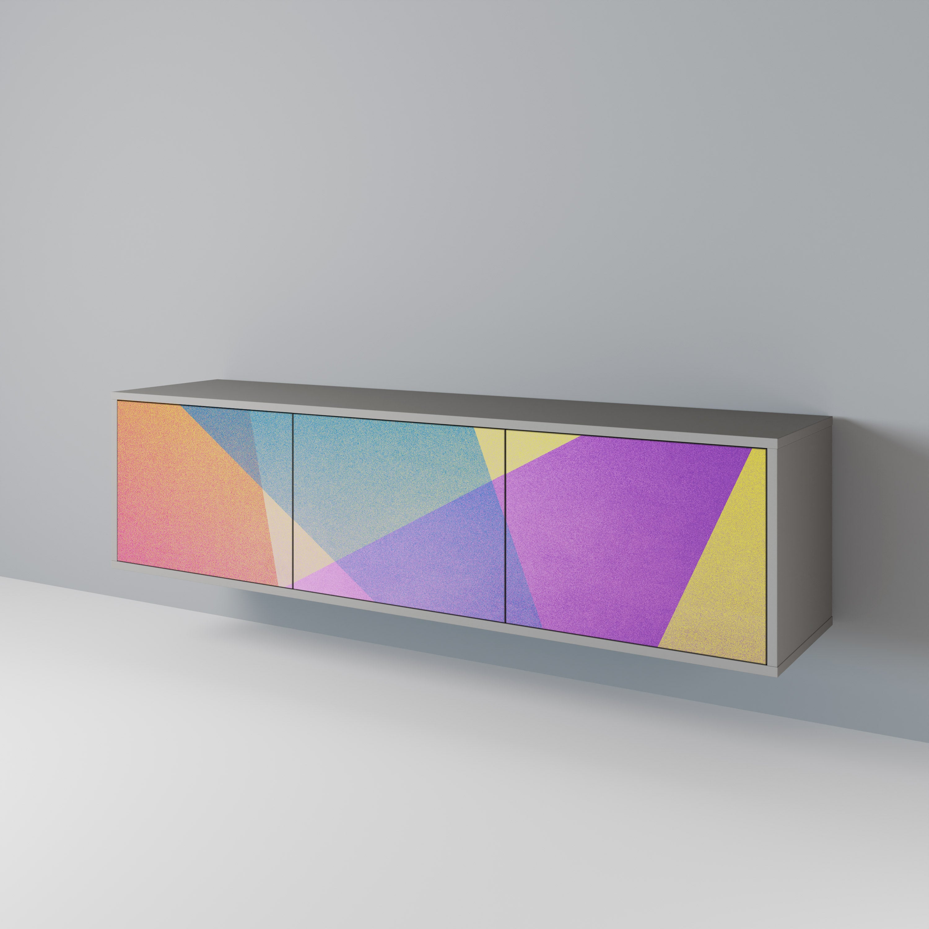 BRIGHT GEOMETRY Třídveřový TV stolek