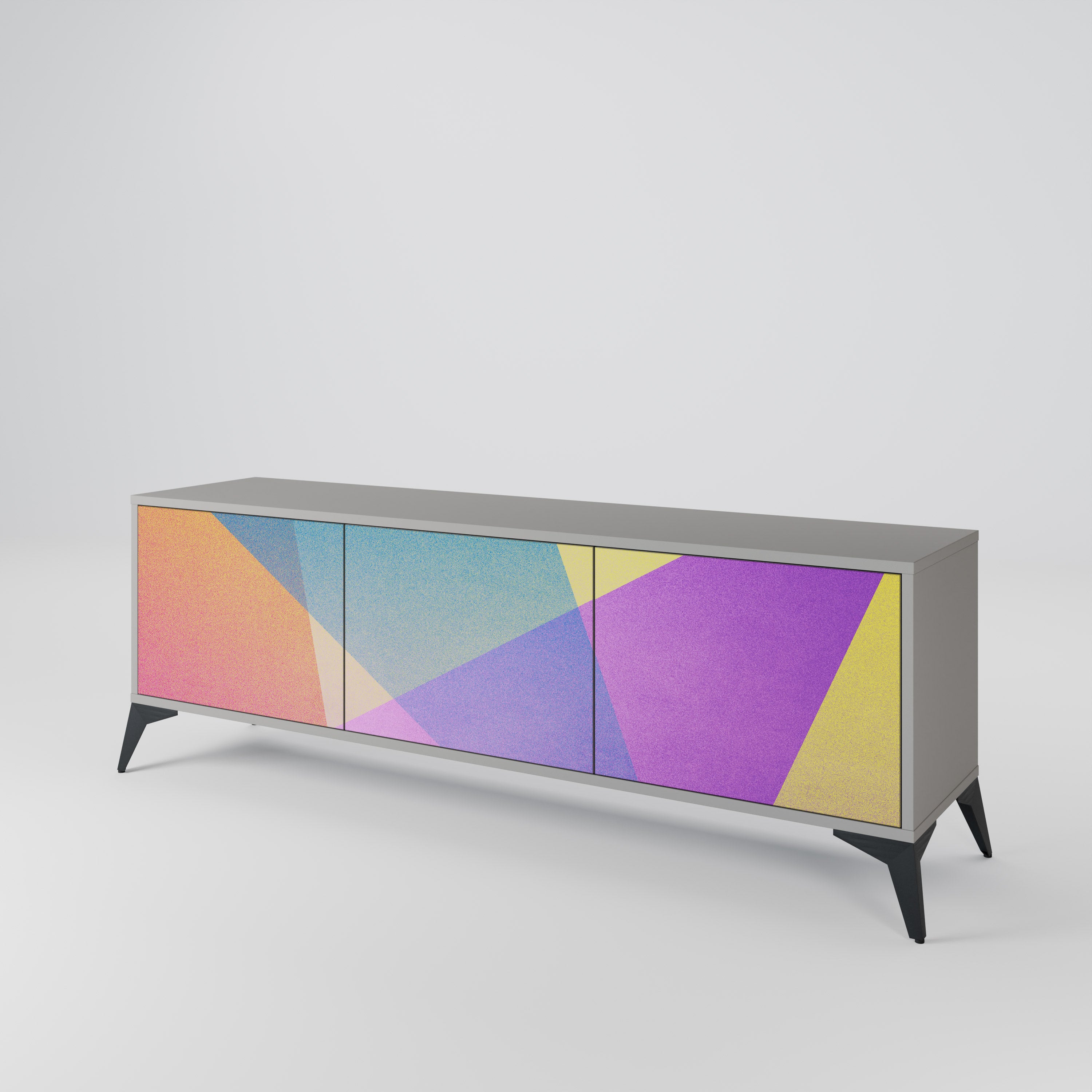 BRIGHT GEOMETRY Třídveřový TV stolek