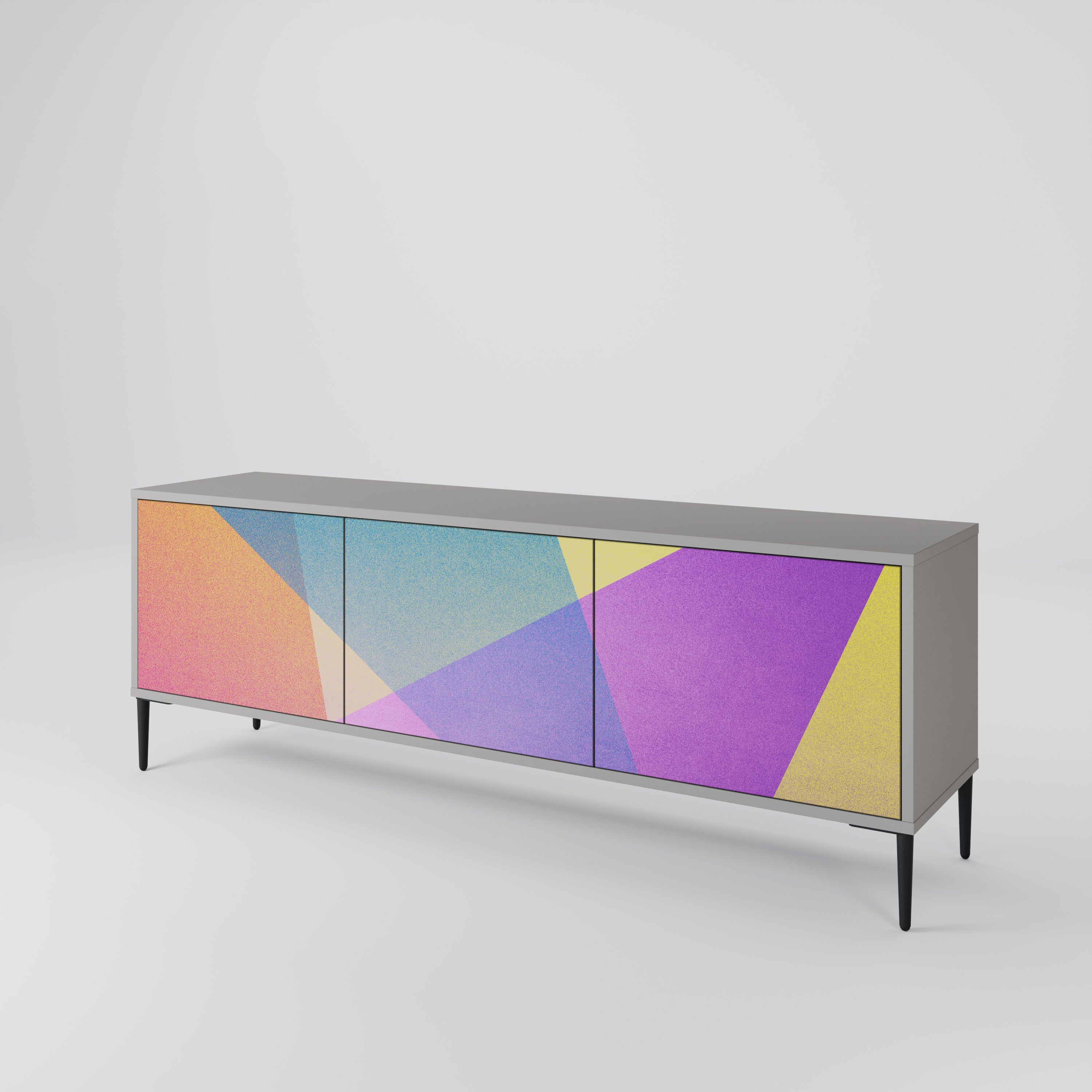 BRIGHT GEOMETRY Třídveřový TV stolek