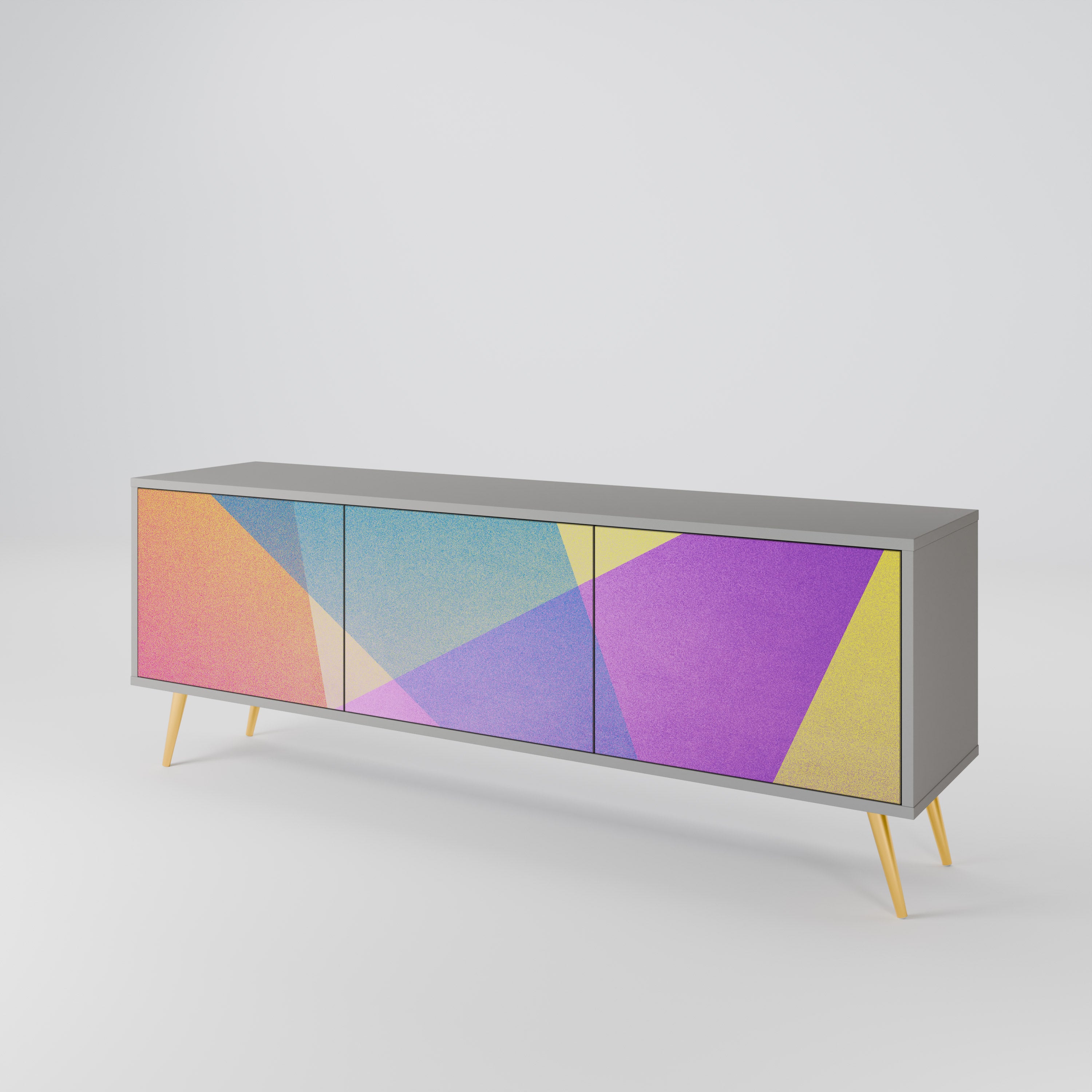 BRIGHT GEOMETRY Třídveřový TV stolek