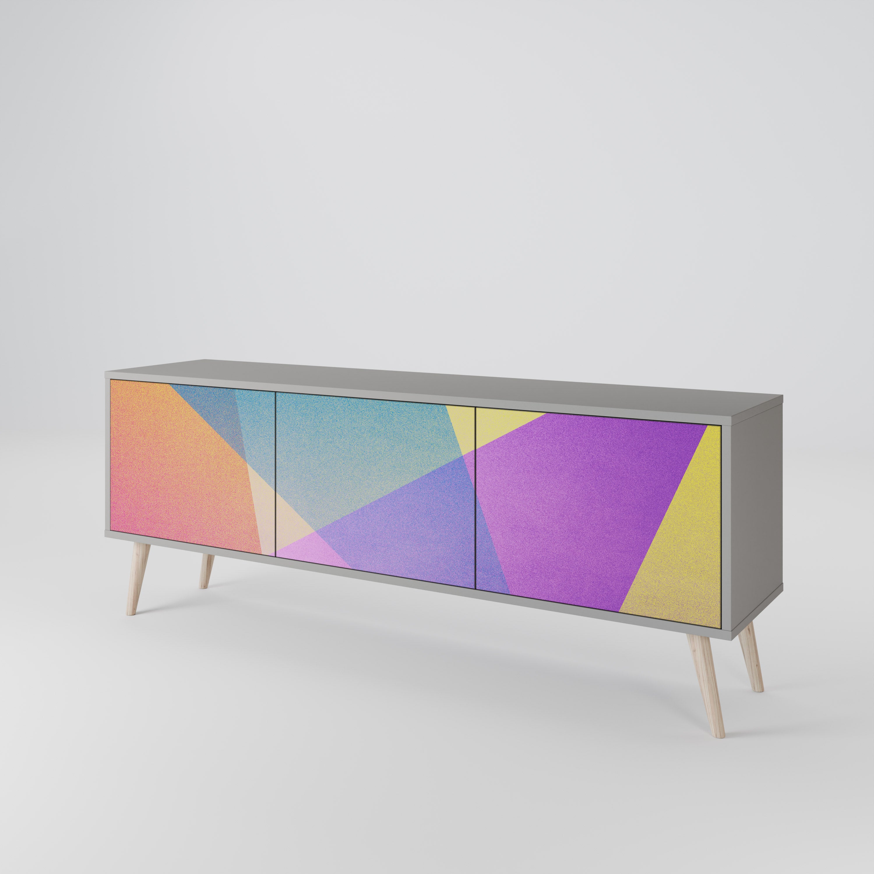 BRIGHT GEOMETRY Třídveřový TV stolek