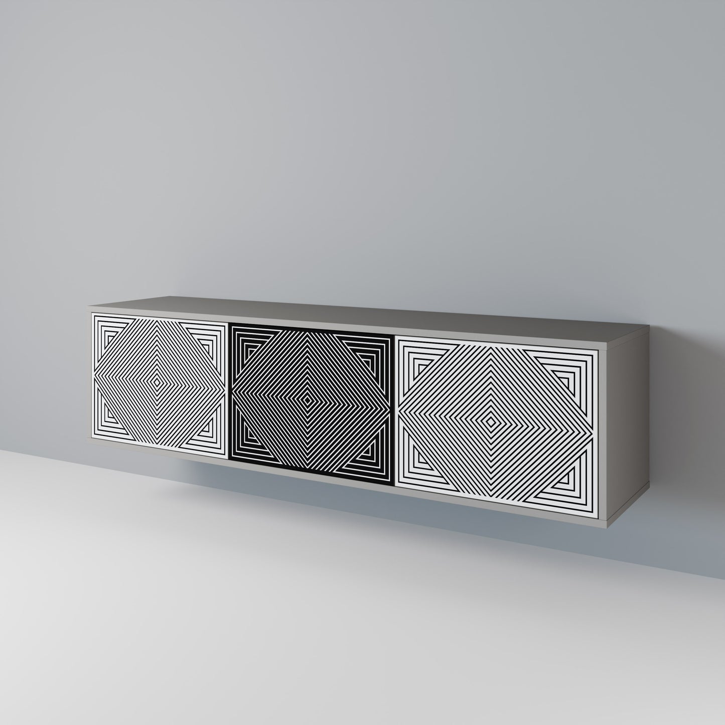 POLYGON ILLUSION Třídveřový TV stolek