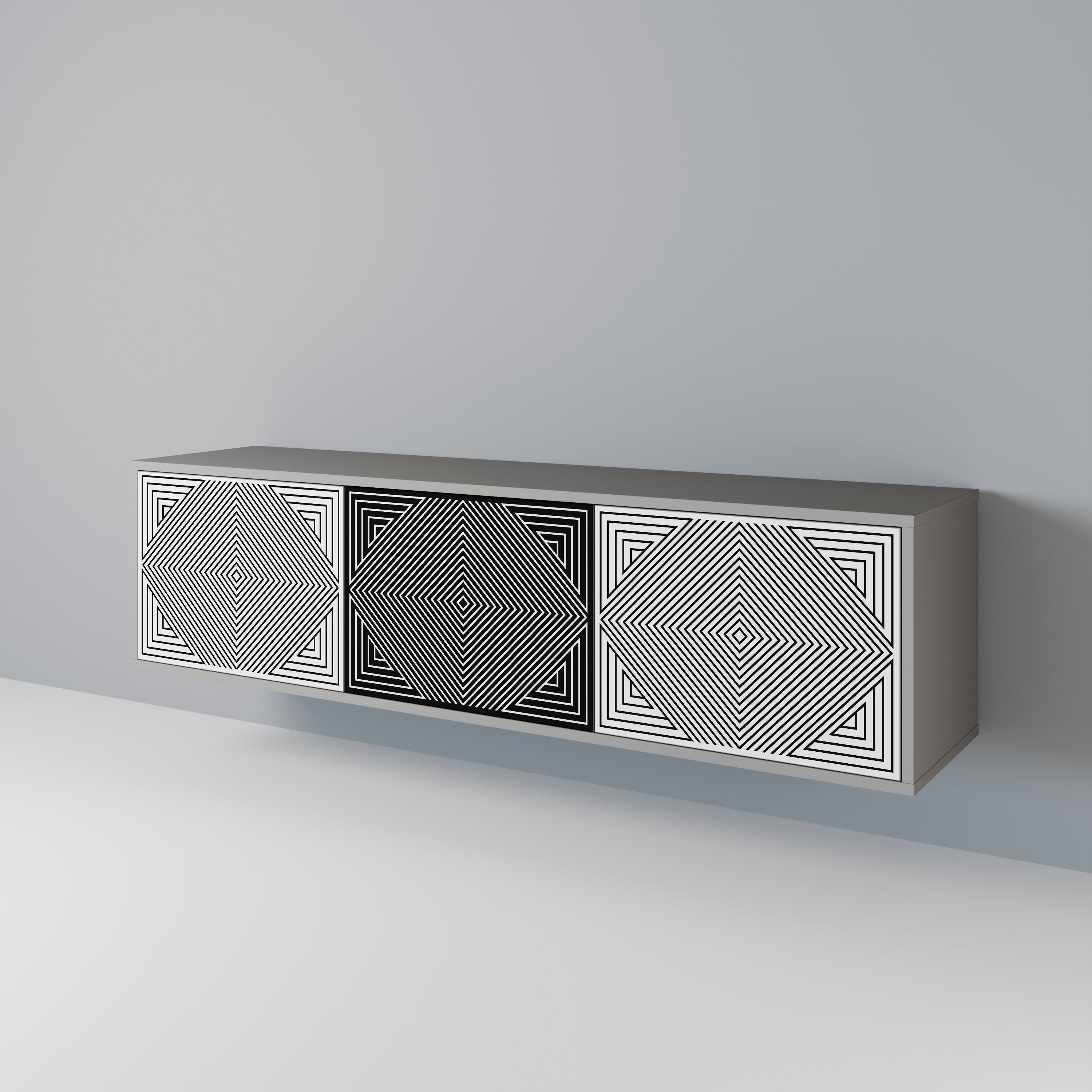 POLYGON ILLUSION Třídveřový TV stolek