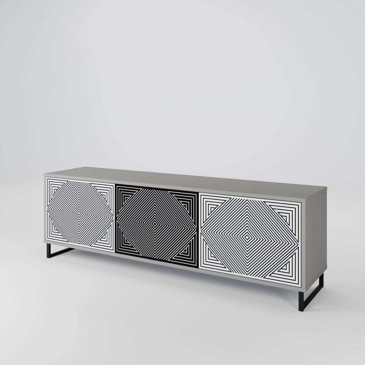 POLYGON ILLUSION Třídveřový TV stolek