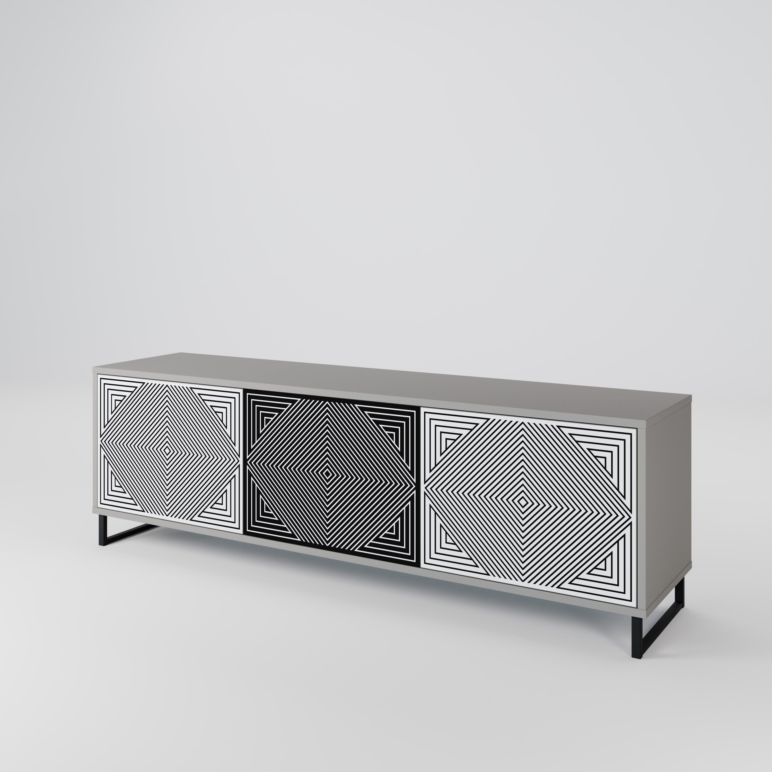 POLYGON ILLUSION Třídveřový TV stolek