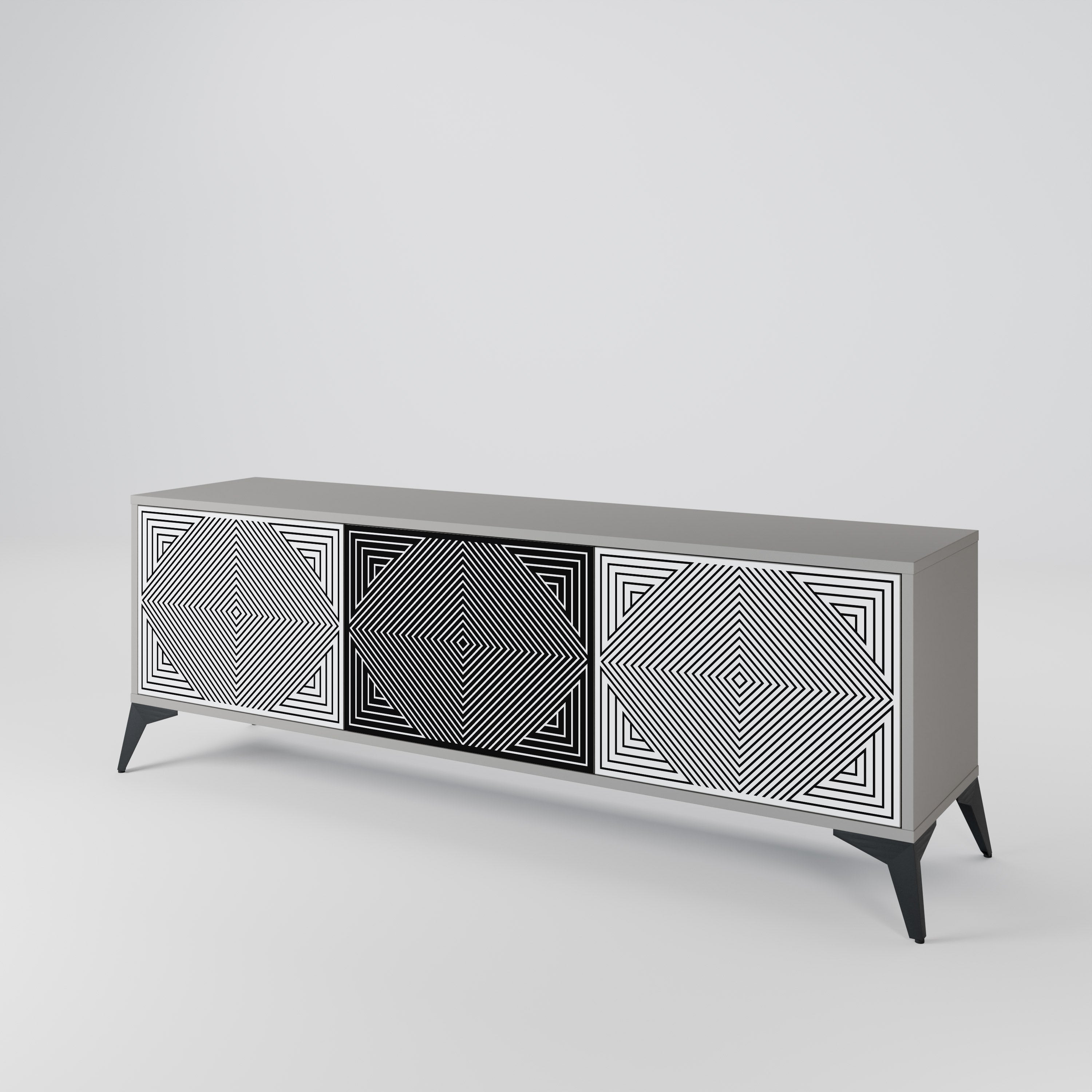 POLYGON ILLUSION Třídveřový TV stolek