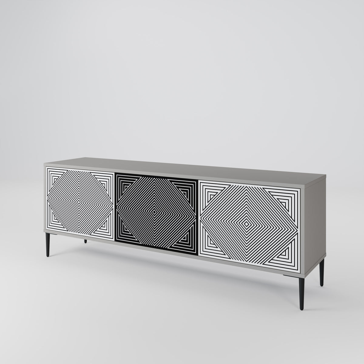 POLYGON ILLUSION Třídveřový TV stolek