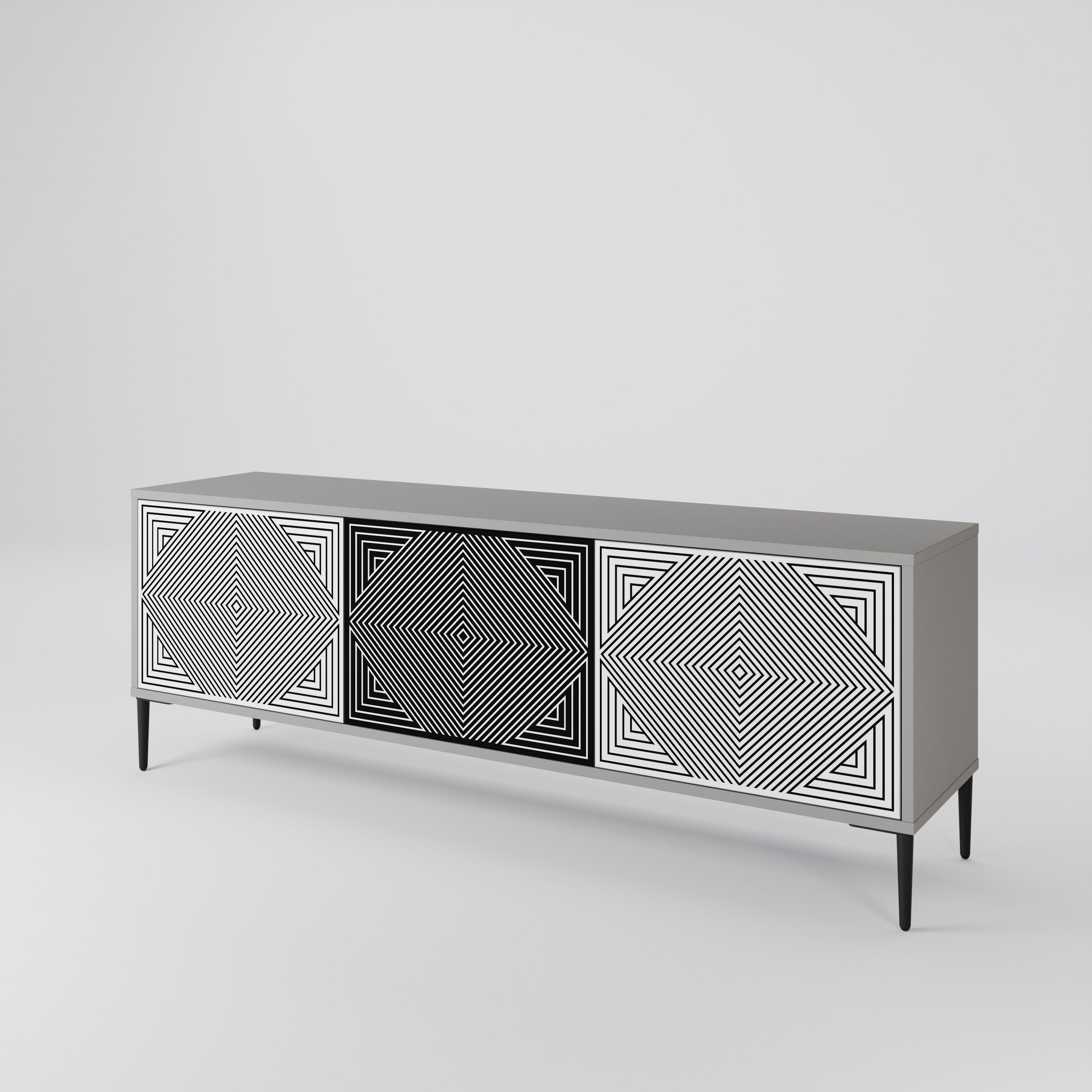POLYGON ILLUSION Třídveřový TV stolek