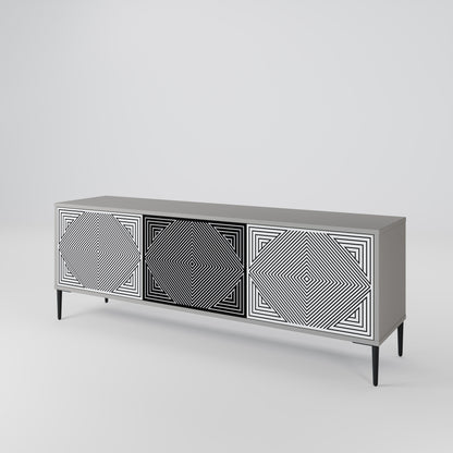 POLYGON ILLUSION Třídveřový TV stolek