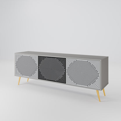 POLYGON ILLUSION Třídveřový TV stolek