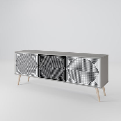POLYGON ILLUSION Třídveřový TV stolek