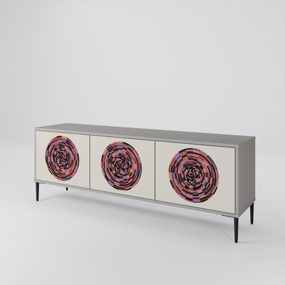 BROWN CIRCLES Třídveřový TV stolek