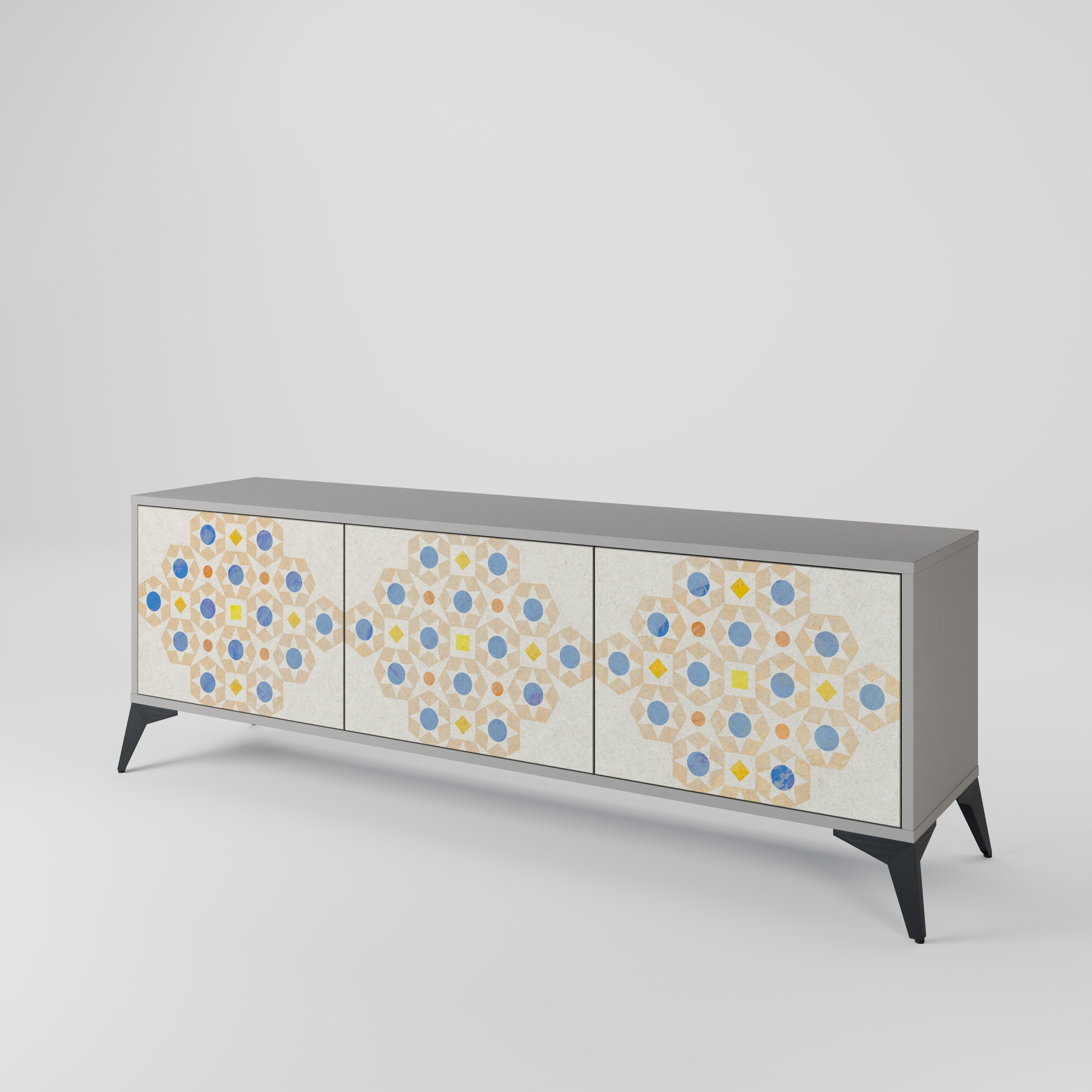 PATTERNED PRISM Třídveřový TV stolek