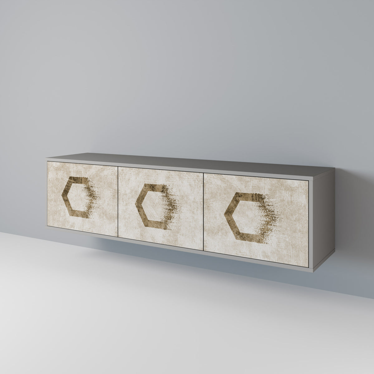 HEXAGONAL SHAPES Třídveřový TV stolek
