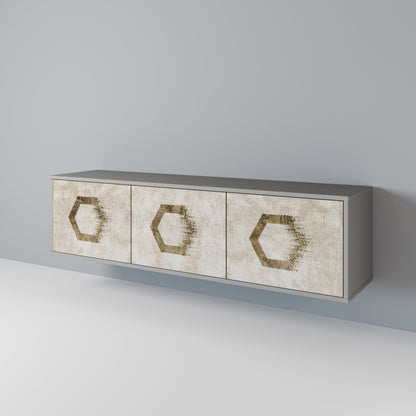 HEXAGONAL SHAPES Třídveřový TV stolek