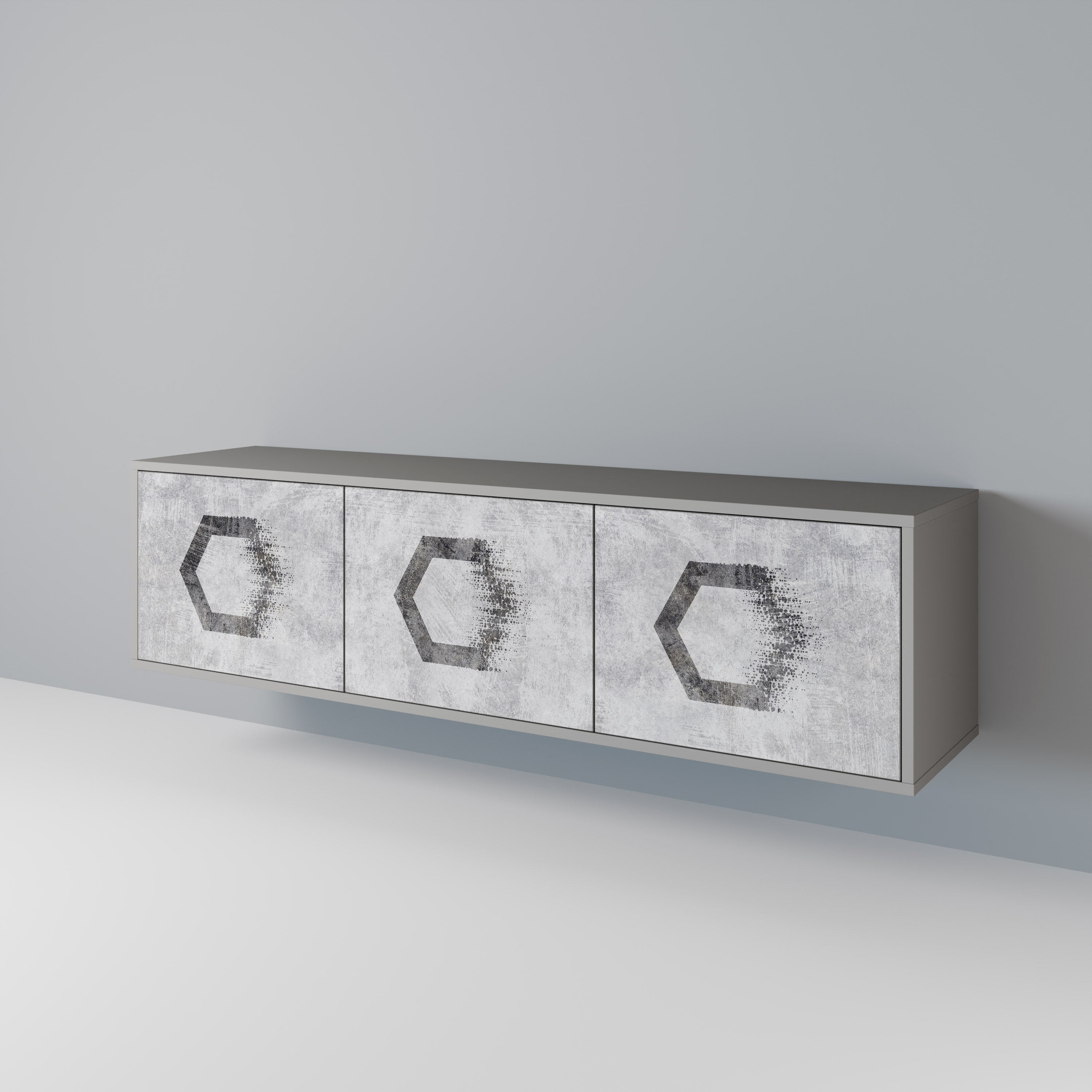 HEXAGONAL FIGURES Třídveřový TV stolek