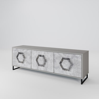 HEXAGONAL FIGURES Třídveřový TV stolek