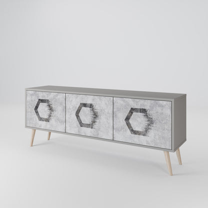 HEXAGONAL FIGURES Třídveřový TV stolek