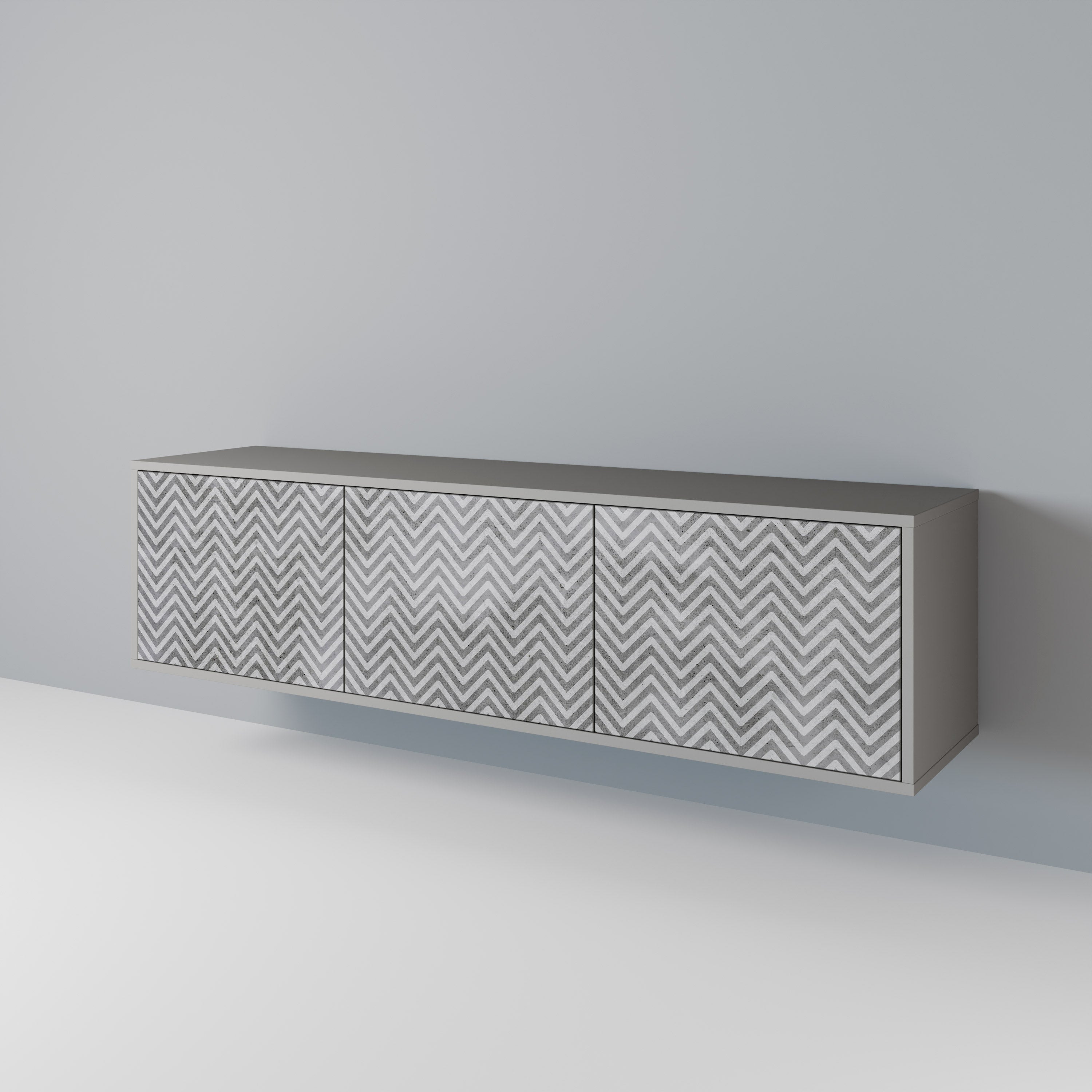 CONCRETE ZIG ZAG Třídveřový TV stolek