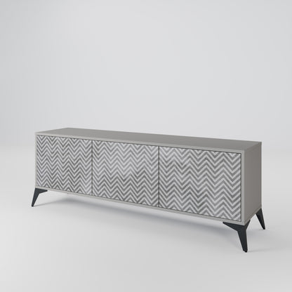CONCRETE ZIG ZAG Třídveřový TV stolek