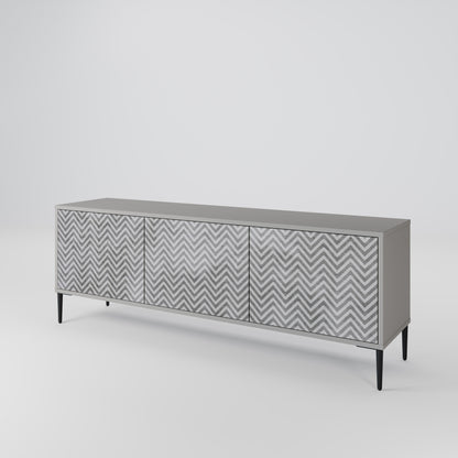 CONCRETE ZIG ZAG Třídveřový TV stolek