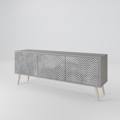 CONCRETE ZIG ZAG Třídveřový TV stolek