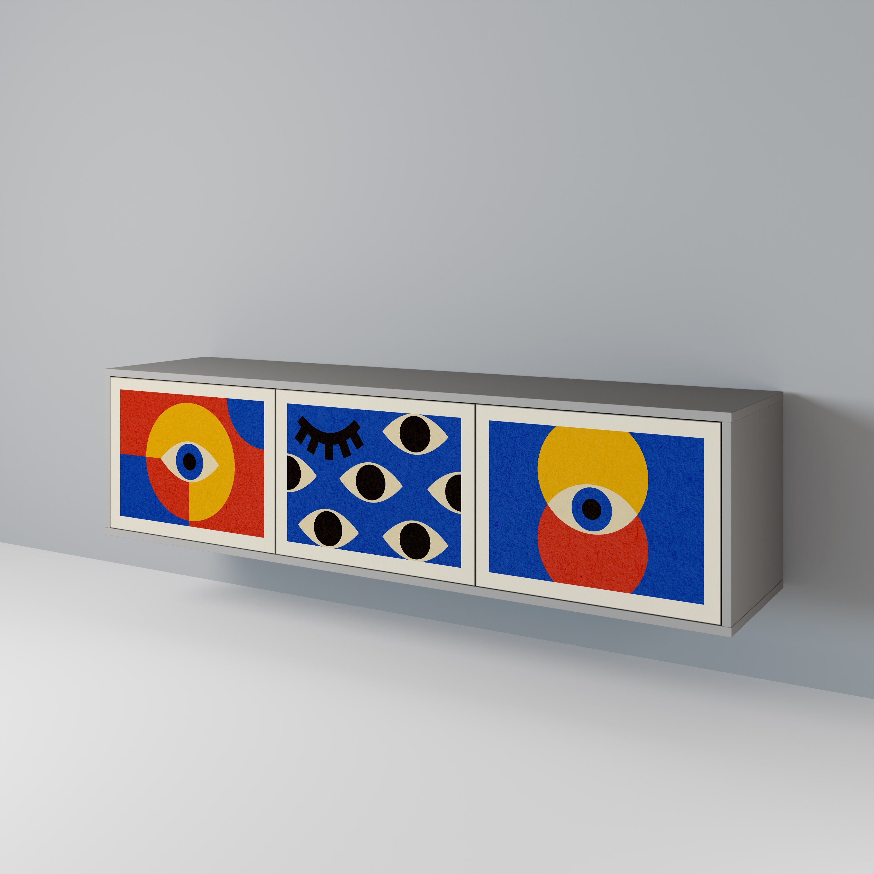 GEOMETRIC EYES Třídveřový TV stolek