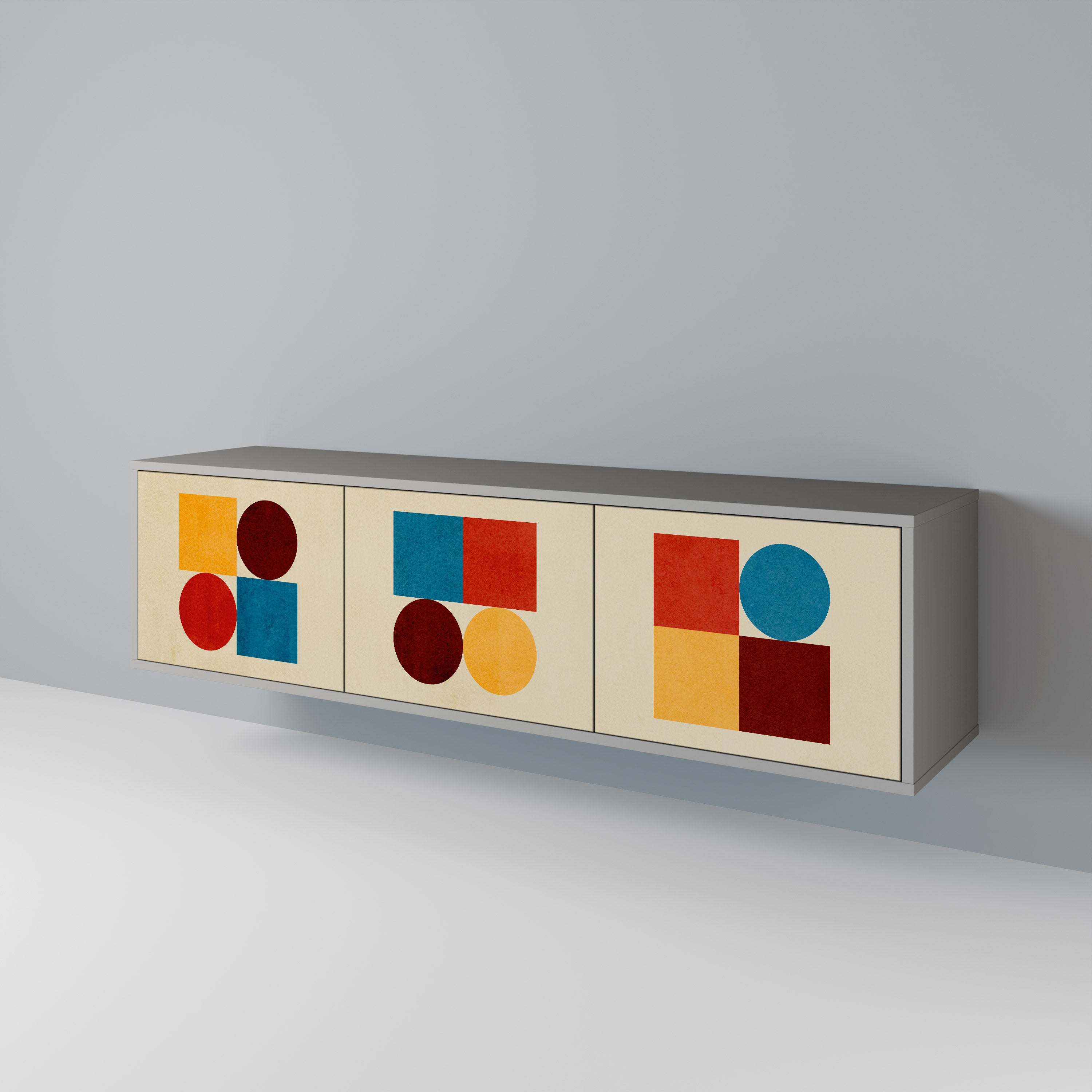 GEOMETRIC PUZZLE Třídveřový TV stolek