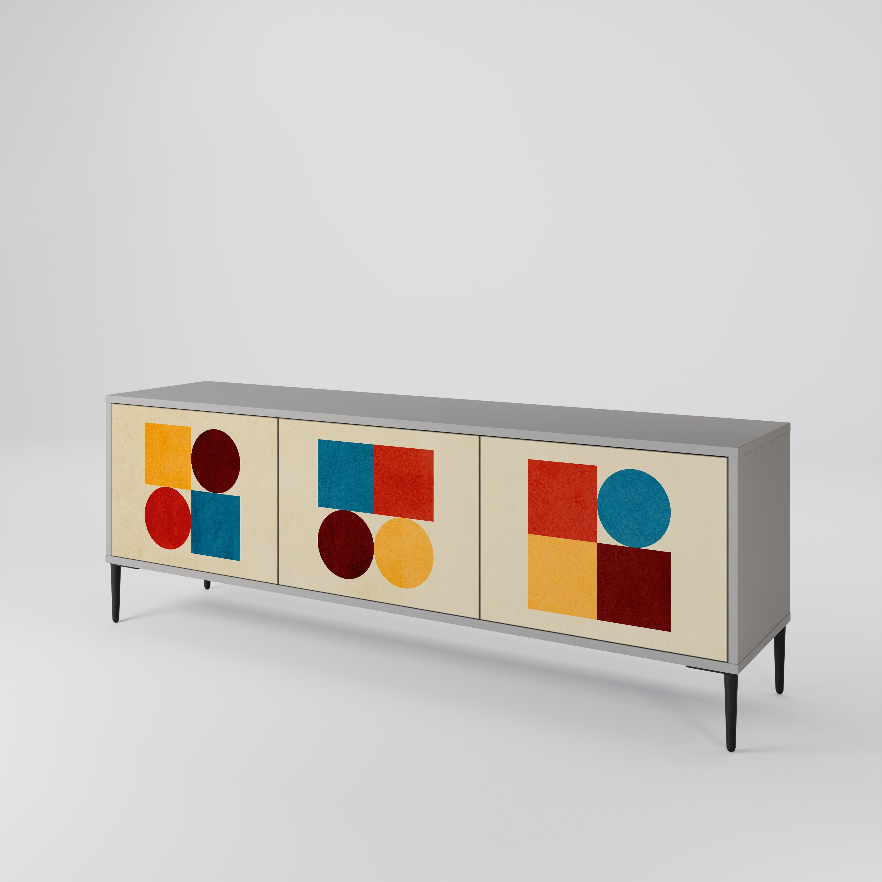 GEOMETRIC PUZZLE Třídveřový TV stolek