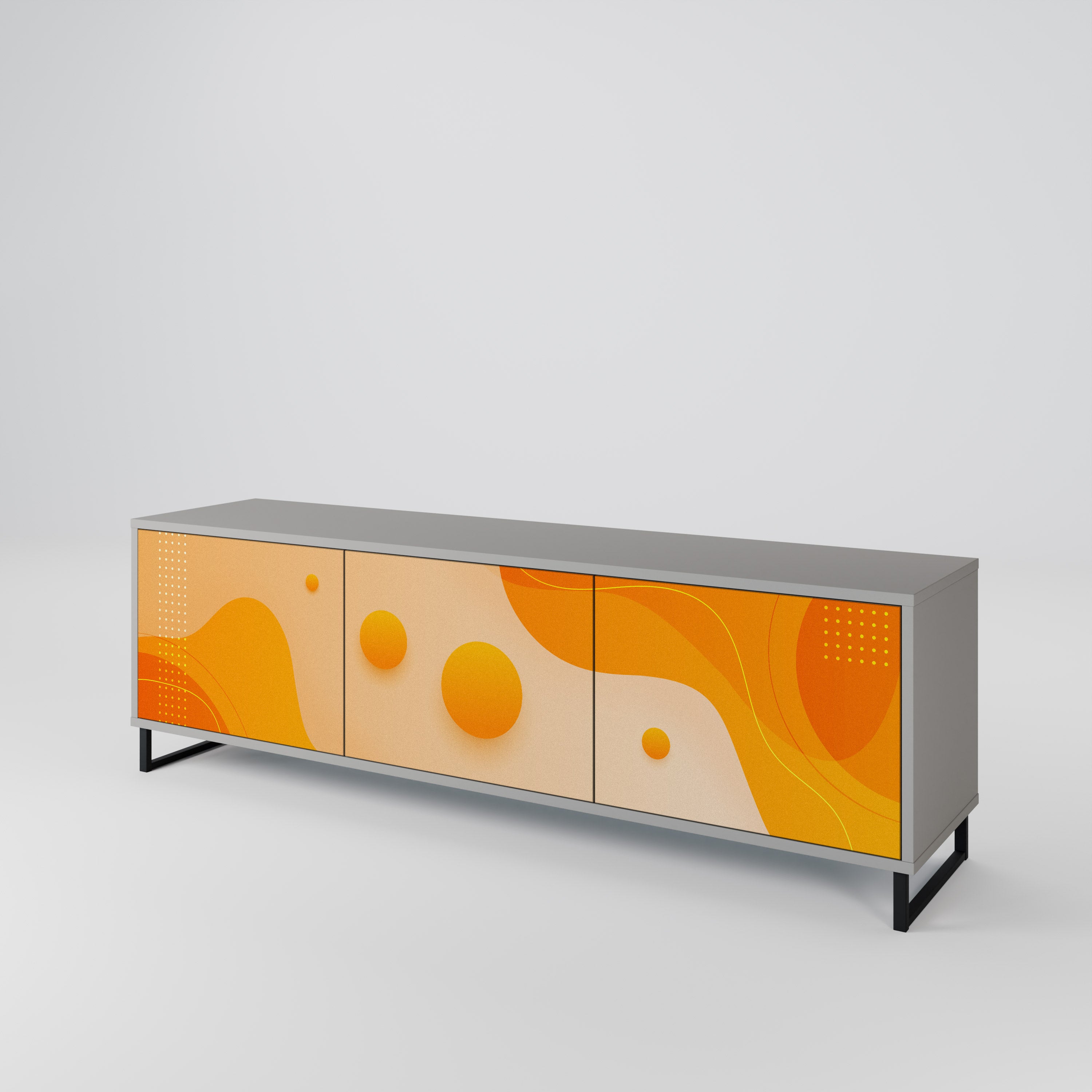 ORANGE ARRANGEMENT Třídveřový TV stolek