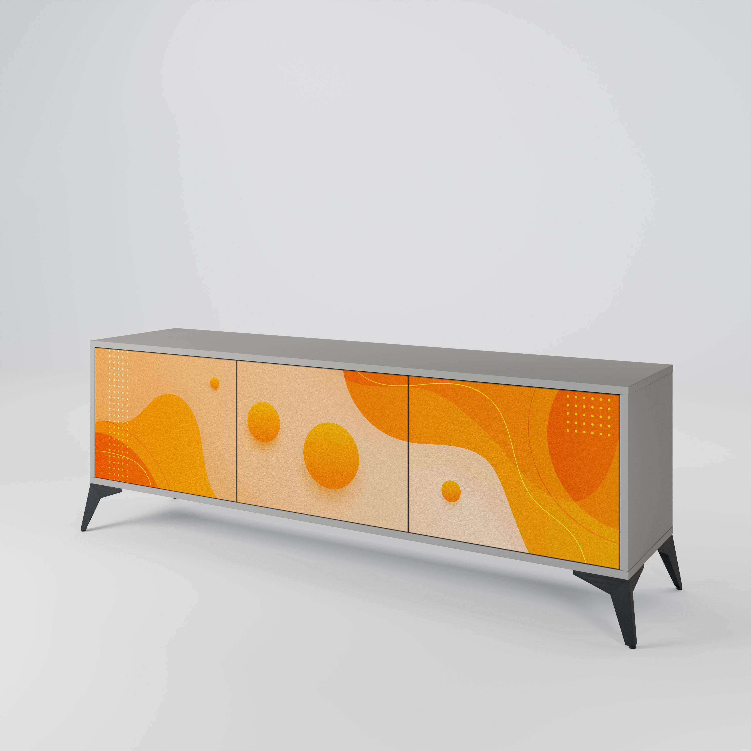 ORANGE ARRANGEMENT Třídveřový TV stolek