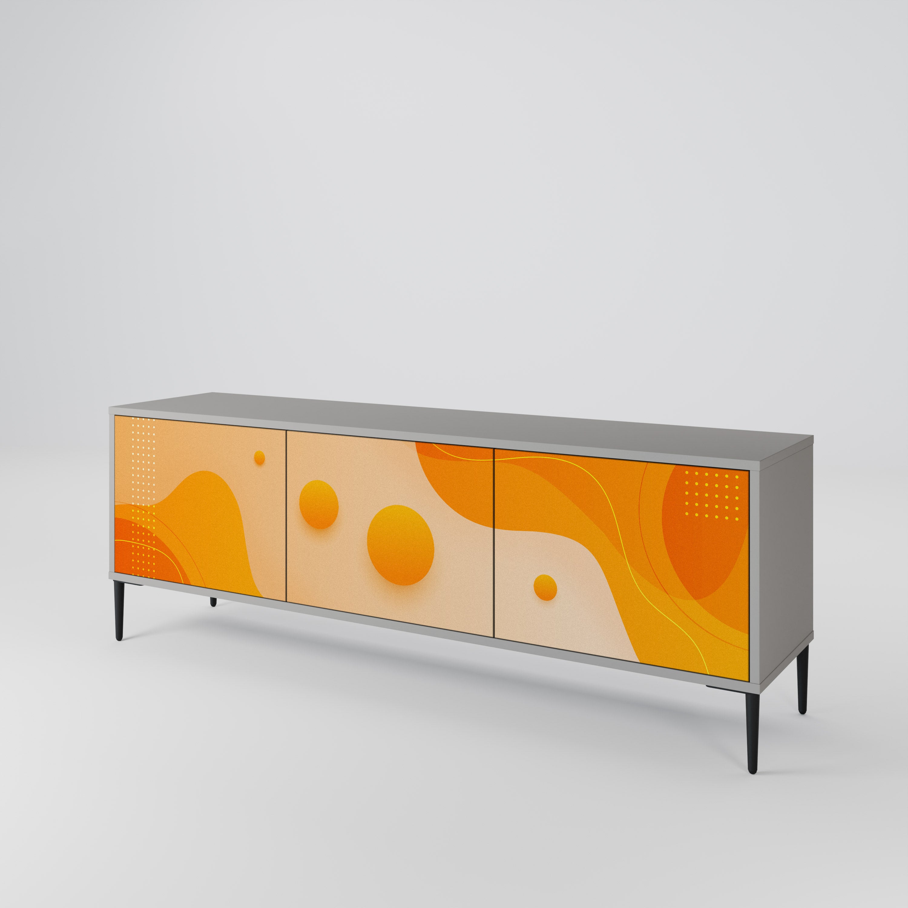 ORANGE ARRANGEMENT Třídveřový TV stolek