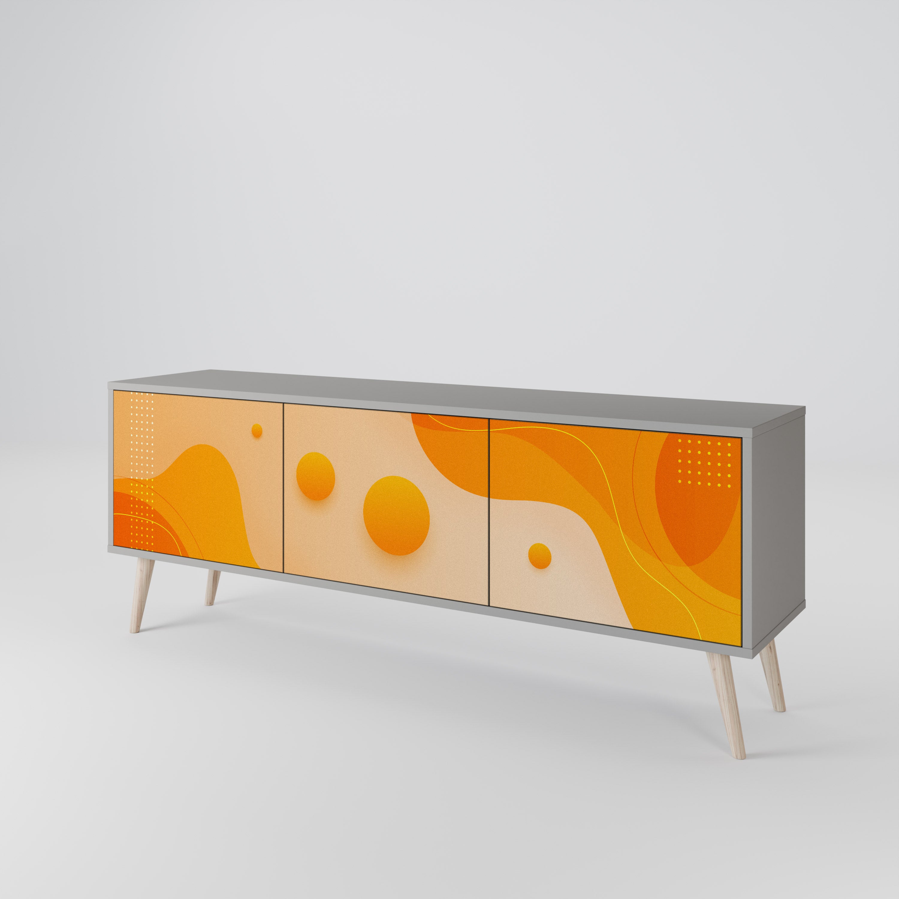 ORANGE ARRANGEMENT Třídveřový TV stolek