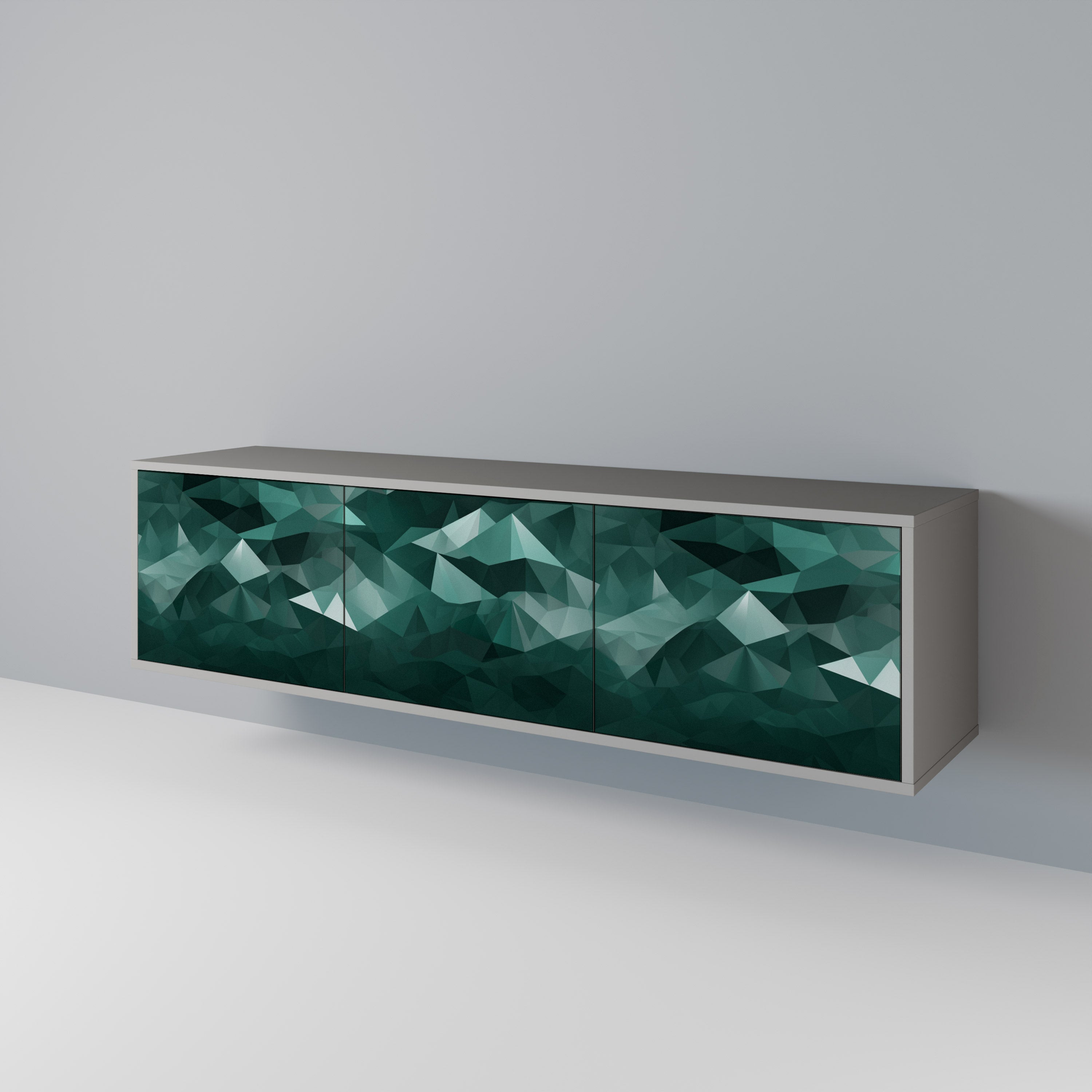 POLYGONAL FLOATING Třídveřový TV stolek