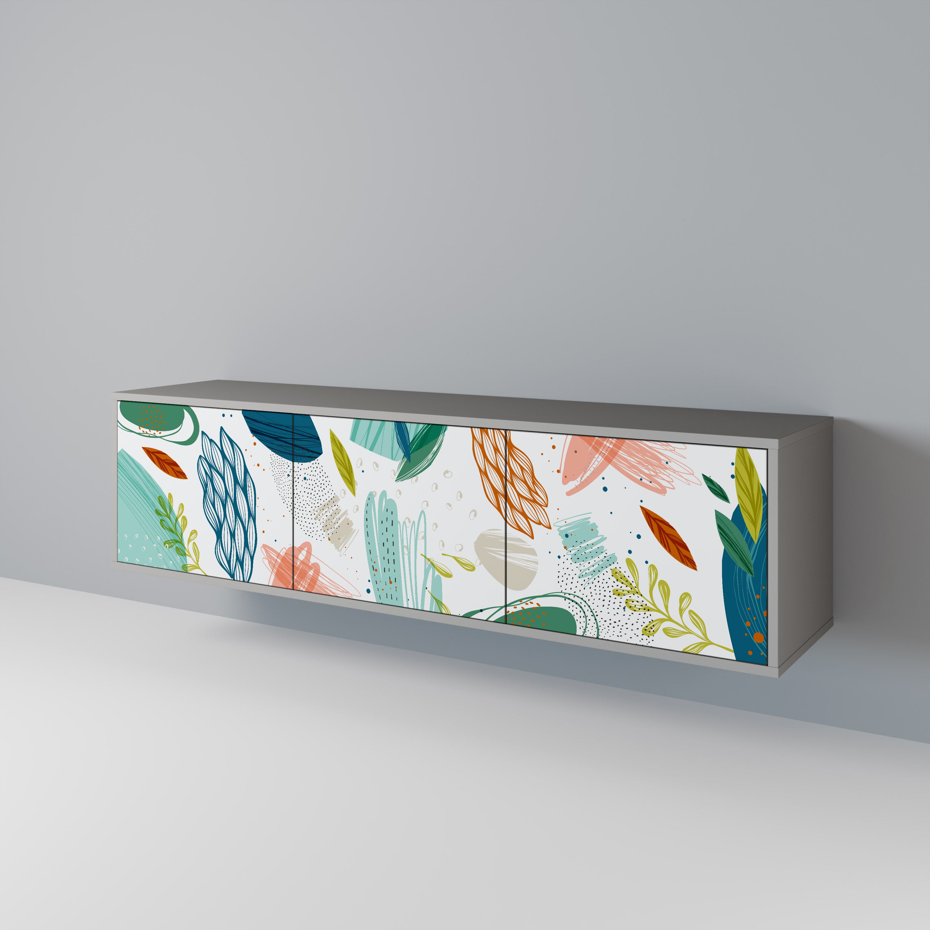 BOTANICAL HURRICANE Třídveřový TV stolek