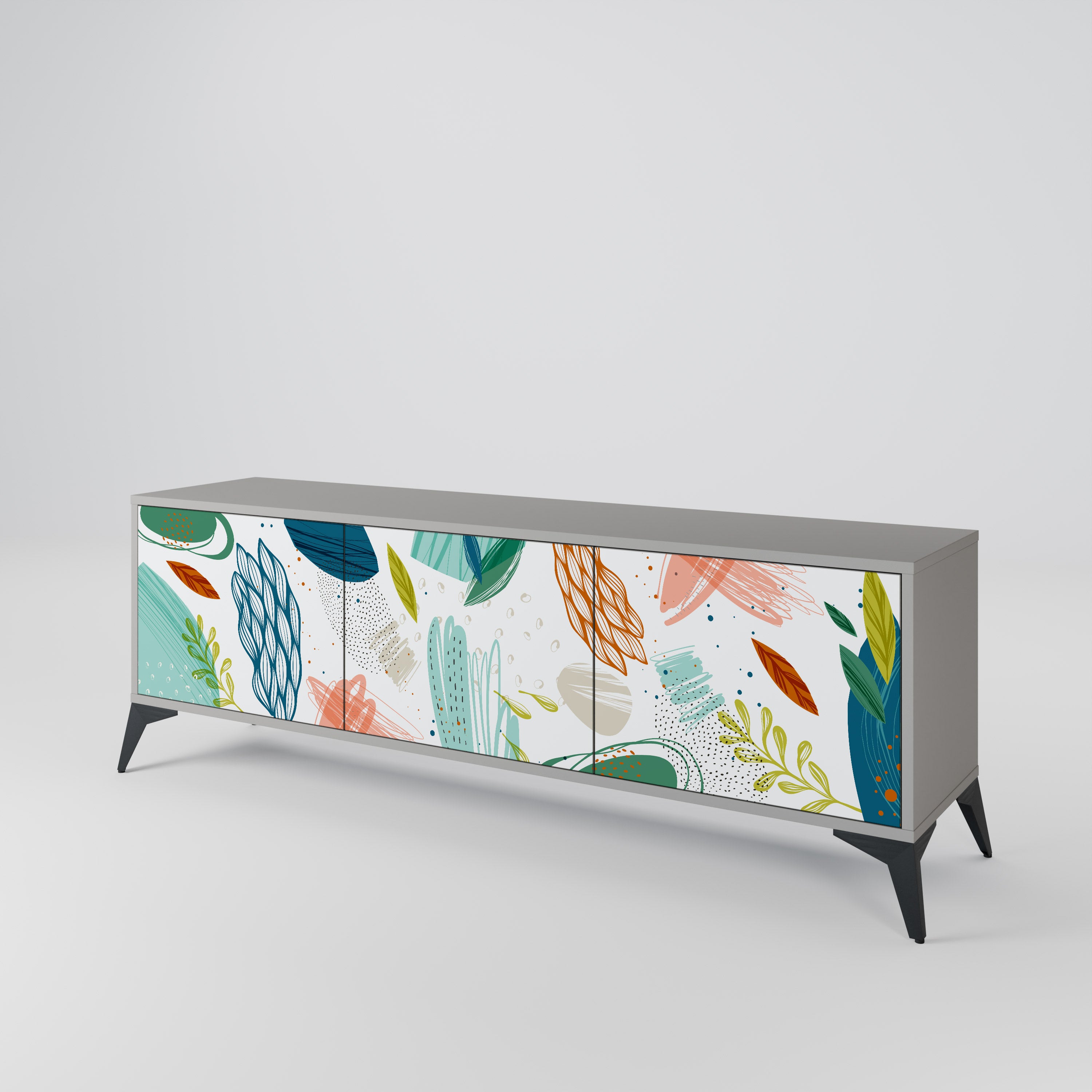 BOTANICAL HURRICANE Třídveřový TV stolek
