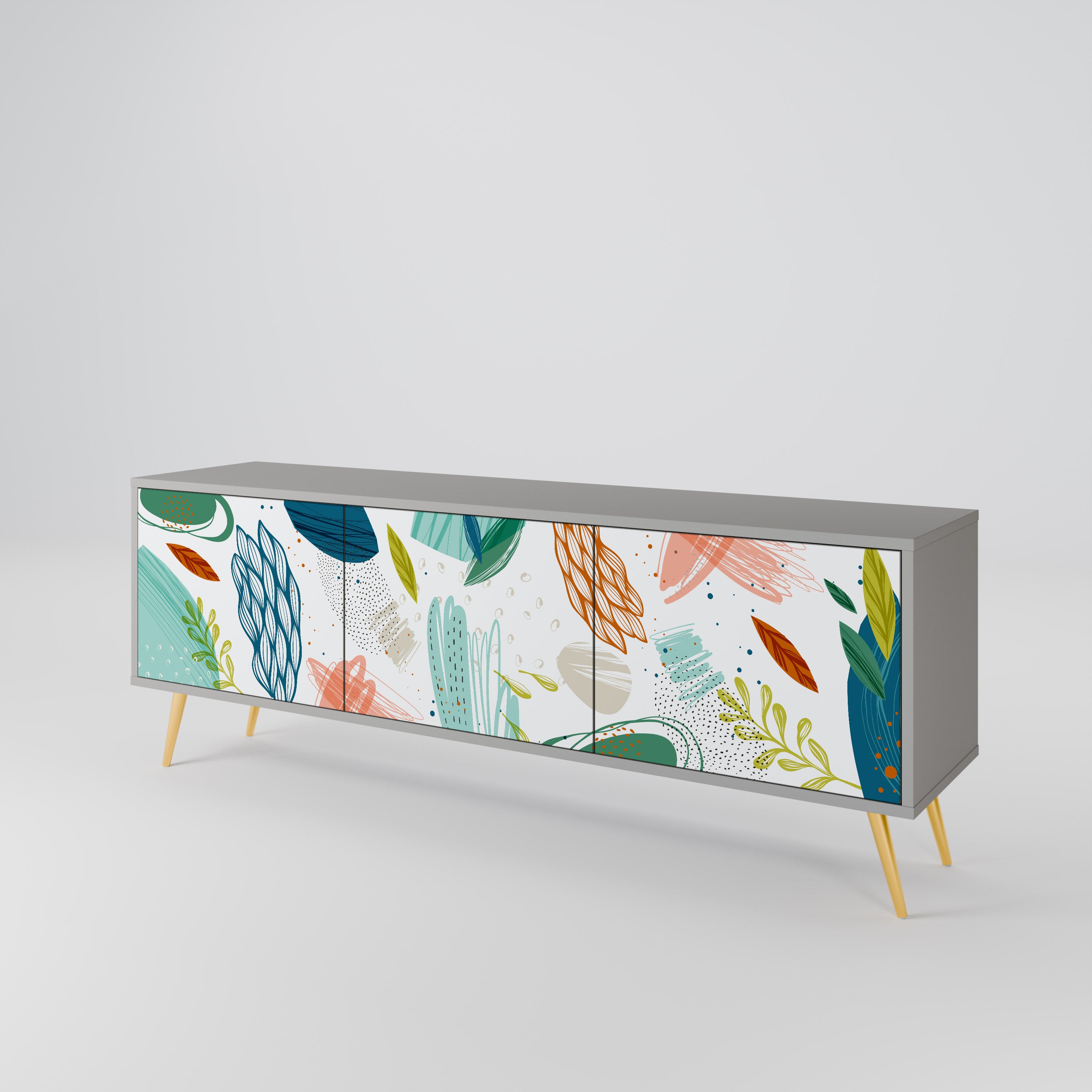 BOTANICAL HURRICANE Třídveřový TV stolek
